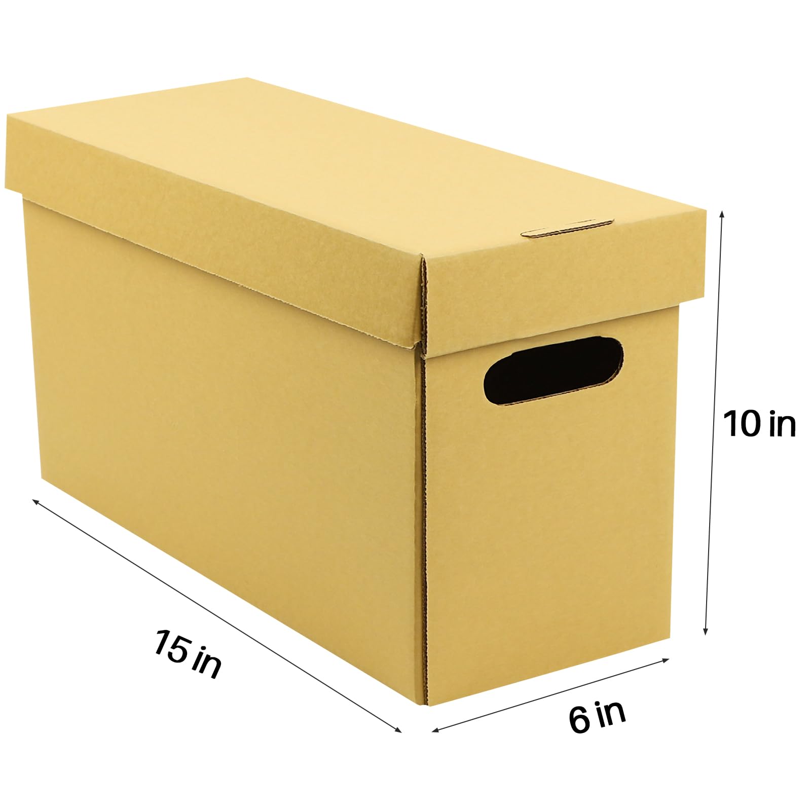 Lineco Archival Record Storage Cartons, Ready To Assemble Filing Boxes For Organizing And Storing Documents, Prints, Or Photos. Acid Free, Buffered Corrugated Board, 6X15 X10In, Tan, Pack Of 5