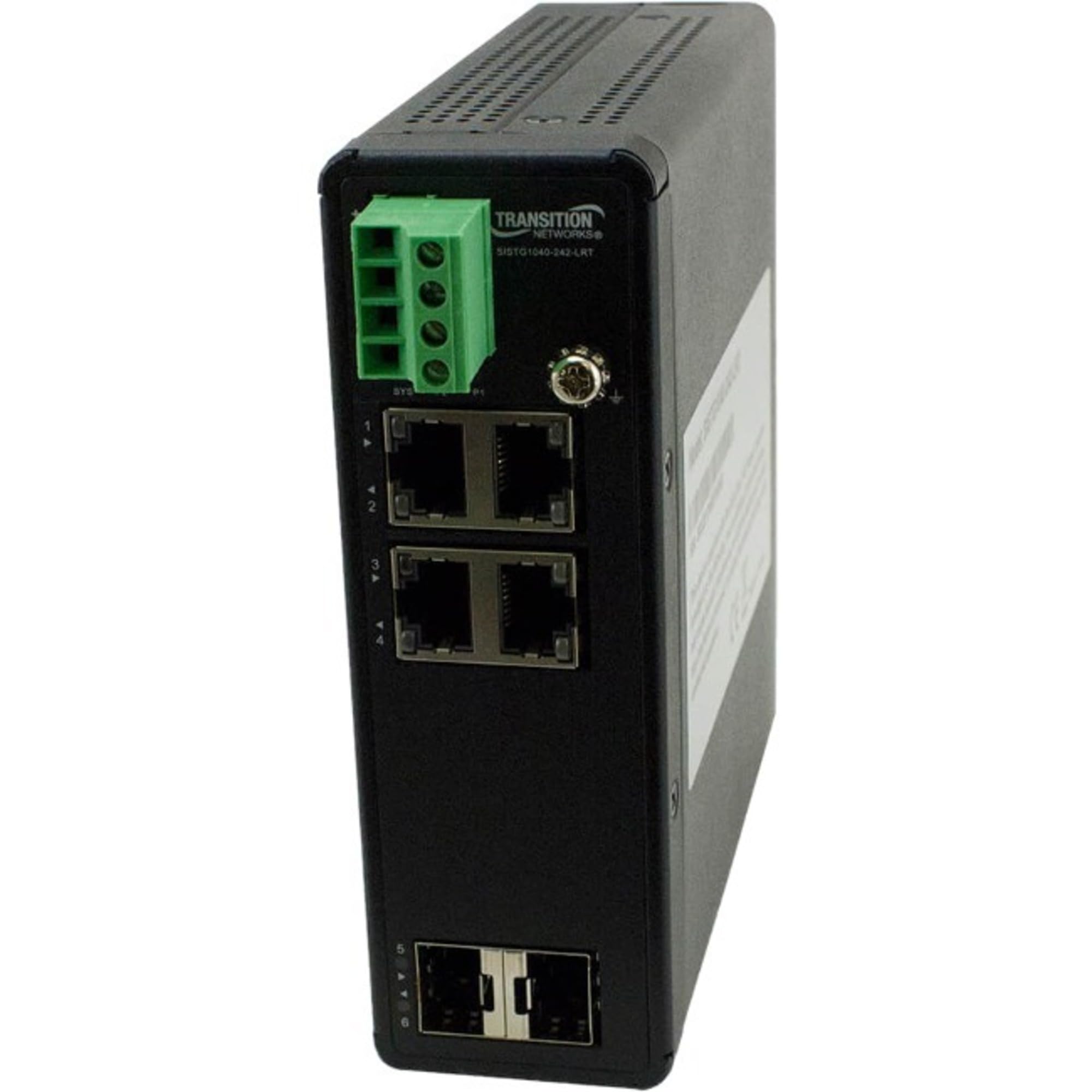 Hardened Unmanaged Switch, 4-Port Ge , 2 Sfp, 12-48Vdc, - 40 - 75C