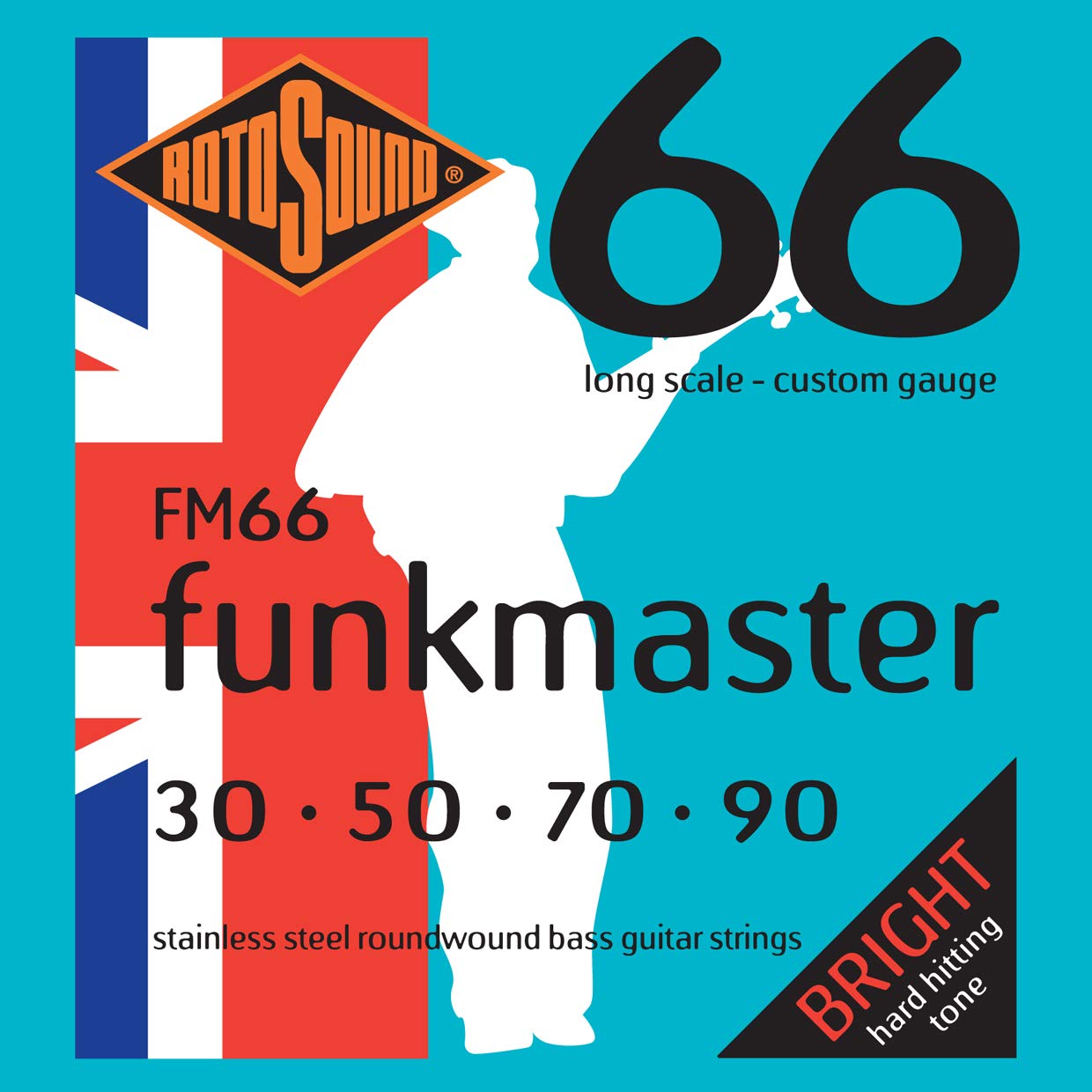 Rotosound Fm66 Swing Bass 66 Stainless Steel Funkmaster Bass Guitar Strings (30 50 70 90)