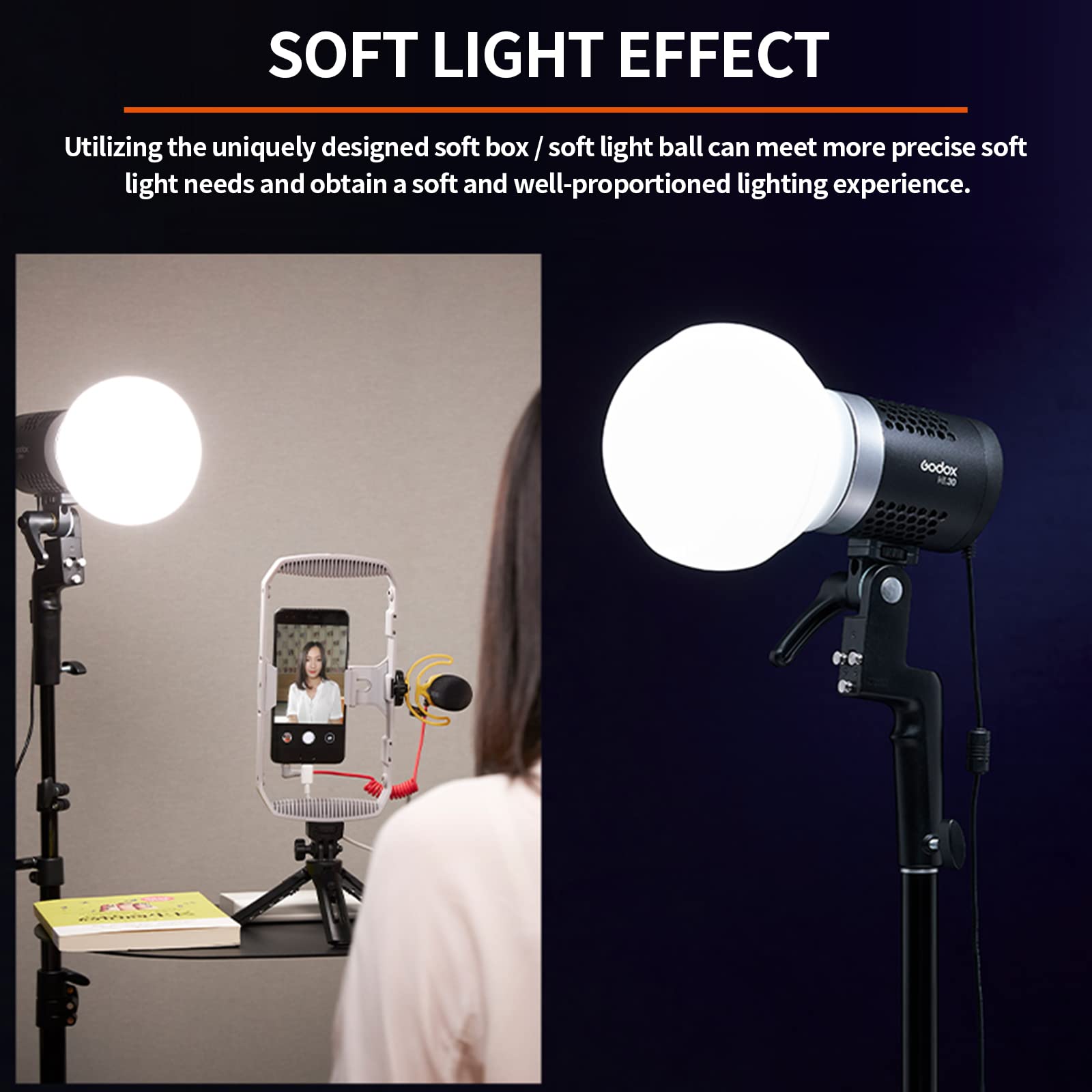 Godox Ml Cd15 Diffusion Dome Flash Diffuser Modifier, Collapsible Soft Light Diffuser With 3 Adapters For Ad200 Ad200Pro V1 Tt68