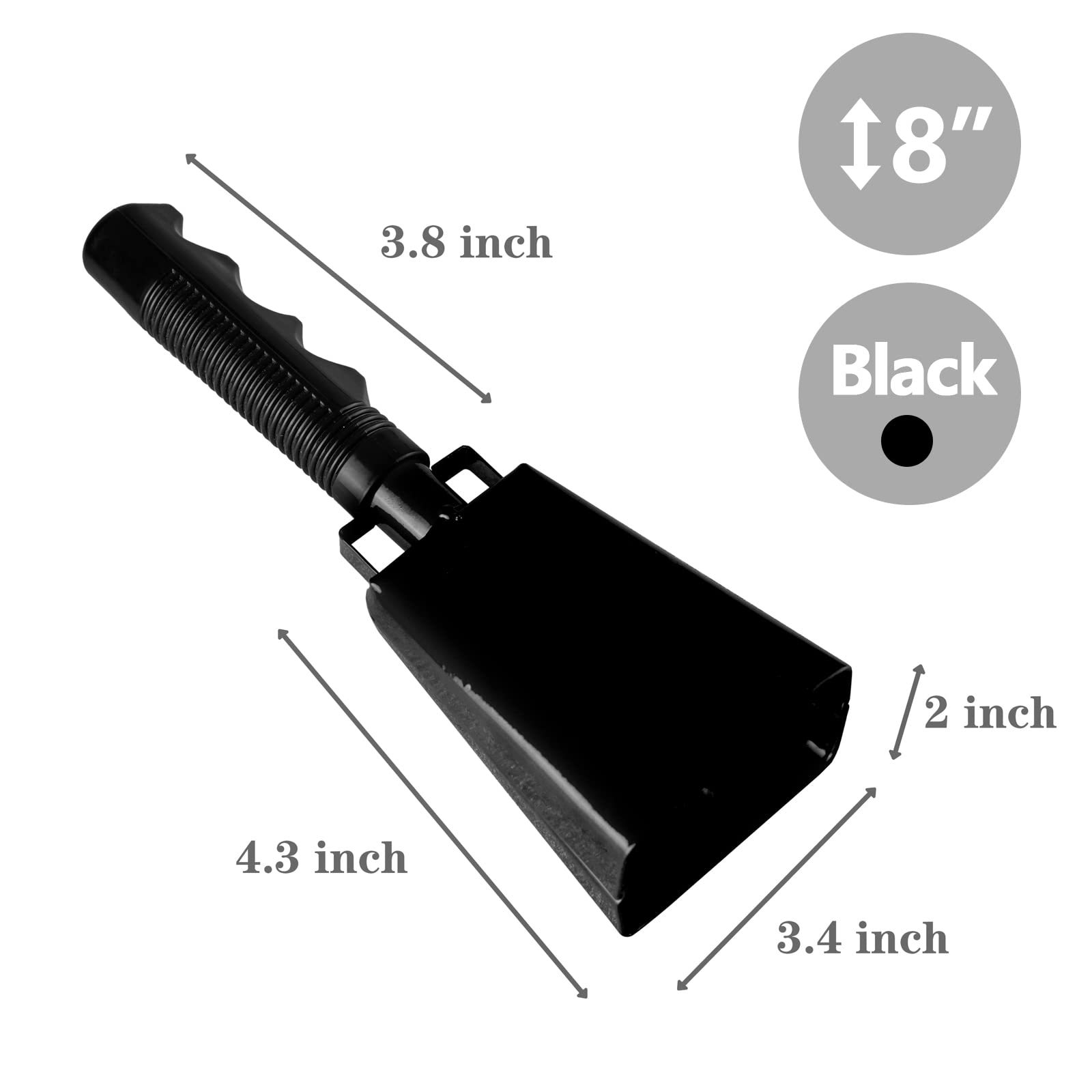 Cowbells 2Pcs,Steel Cow Bell 8 Inch With Handle,Cheering Hand Bell For Sports Events,Football Games,Party,Farm,Hand Chimes Music