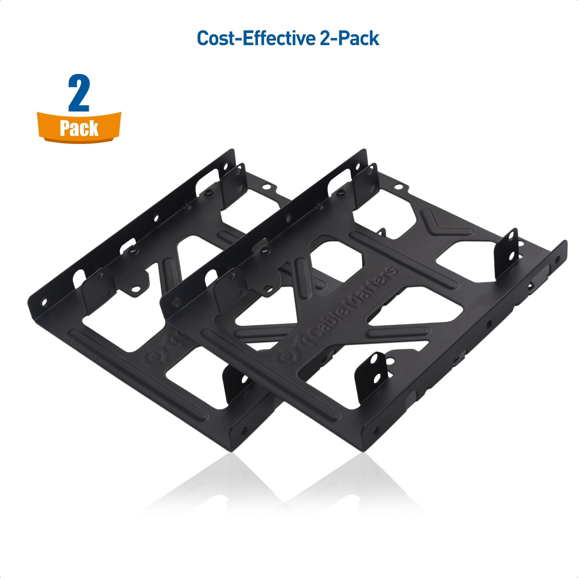 Cable Matters 2 Pack 2.5 to 3.5 Hard Drive Adapter for SSDs, Dual SSD Mounting Bracket Kit (SSD Adapter, 2.5 to 3.5 Adapter, 3.5 to 2.5 Adapter) Kit Includes Bracket, Screws, Cables, and Screwdriver