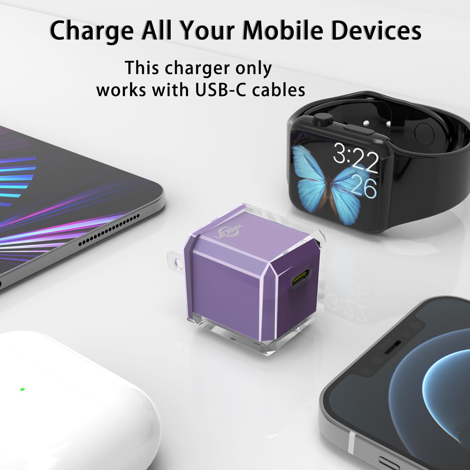 Usb C Charger Block 20W For Iphone 15/15 Plus/15 Pro/15 Pro Max/14/14 Pro/14 Pro Max/13/13 Mini/13 Pro/13 Pro Max/12/12 Mini, Pd