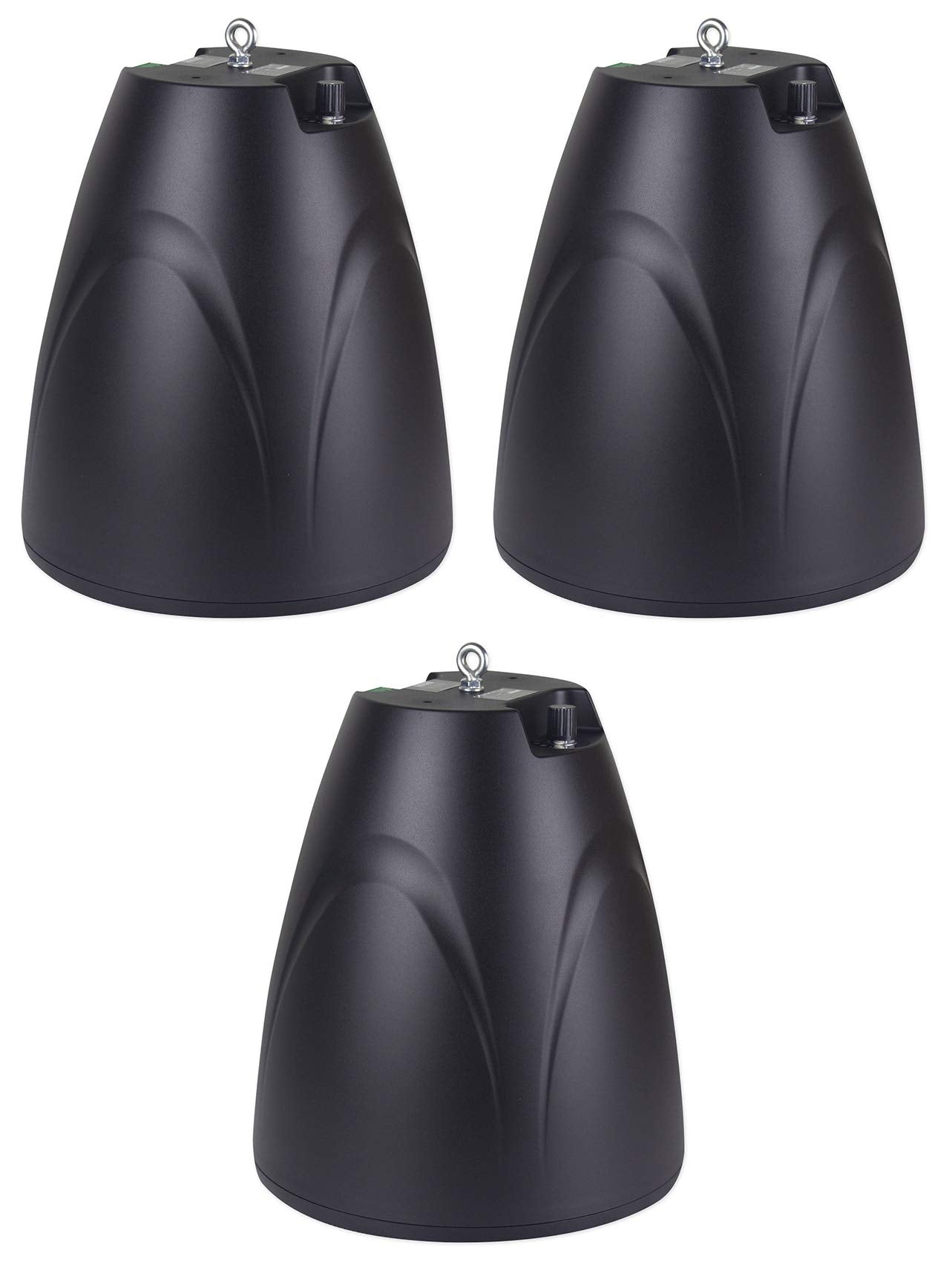 Rockville PEN-65T Black 6.5 in 70V Hanging Pendant Speakers, Full Range Sound for High Ceilings and Open Spaces, Easy Mount Desi