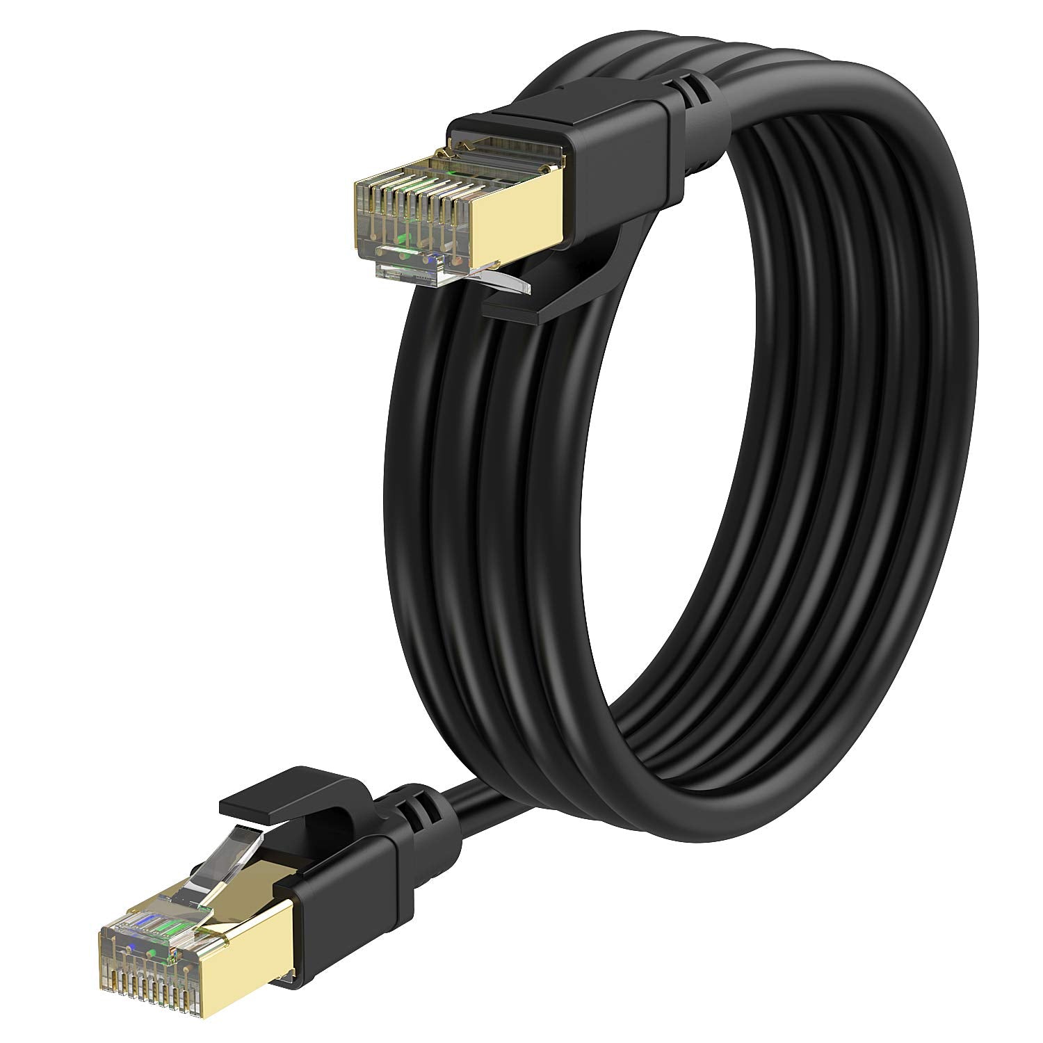 Veetcom Cat8 Ethernet Cable 65Ft, High Speed 26Awg Cat8 Lan Network Cable 40Gbps, 2000Mhz With Gold Plated Rj45 Connector, Heavy