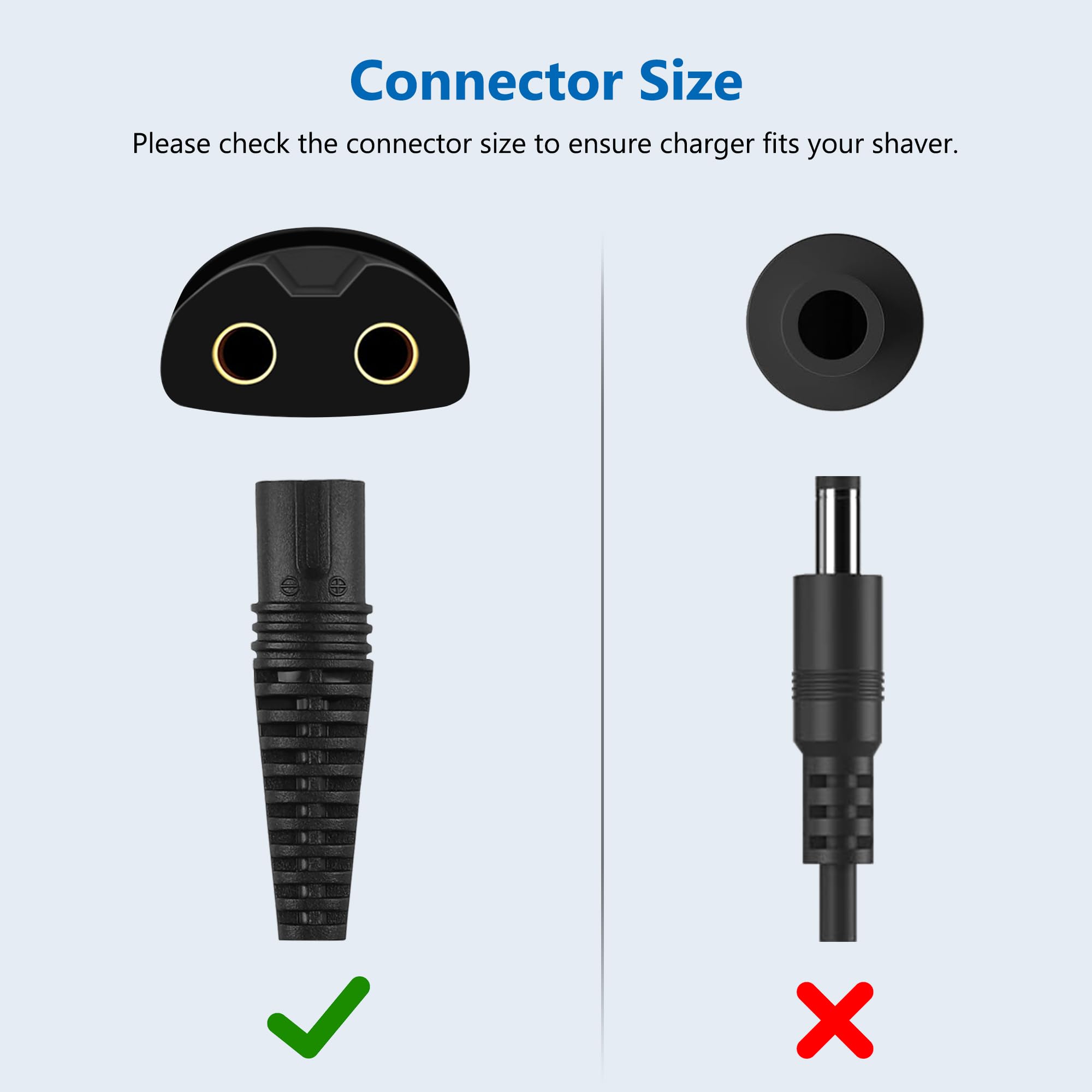 Fnktql 12V Charger For Braun Shaver 9 8 7 6 5 3 1 Xt5 Series, Power Cord For Braun S3 S6 S7 S8 S5 S9 S1 Electric Razor 3040S 340