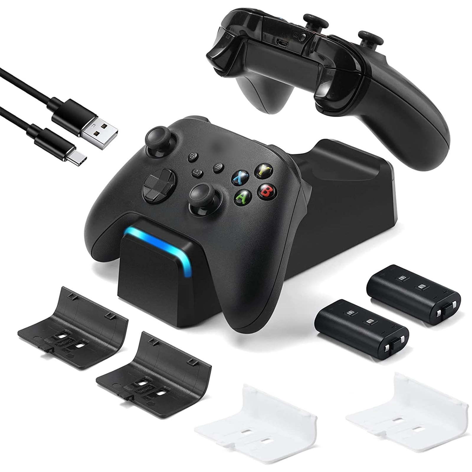 KEKUCULL Dual Dock Charging Station Compatible with Xbox Series X/S, Xbox One/One X/One S Controllers, Efficient Xbox Controller