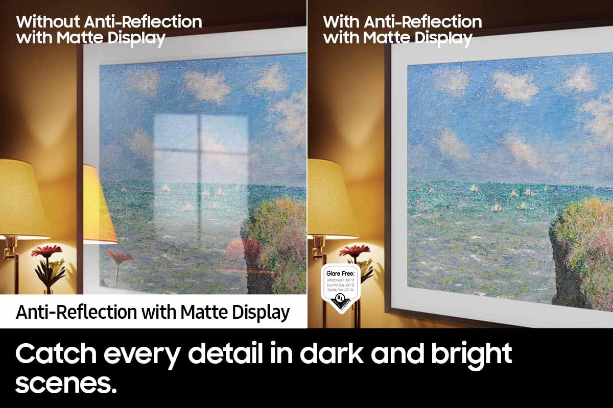 Samsung Qn55Ls03Dafxza 55 Inch The Frame 4K Smart Quantum Hdr Tv With A Vg-Scfa55Wtb 55 Inch The Frame Customizable Bezel - Mode