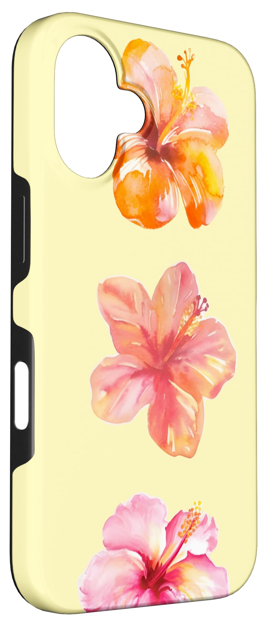Coquette Girly Hibiscus Summer Hawaiian Butter Yellow Case For Iphone 16