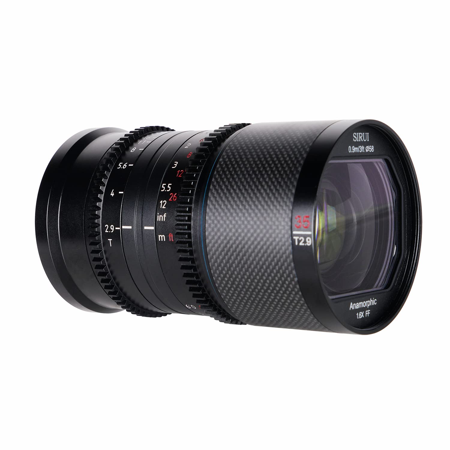 Sirui Saturn 35Mm T2.9 1.6X Full Frame Carbon Fiber Anamorphic Lens, Cine Lens For L Mount Cameras, 418G (Neutral Flare)