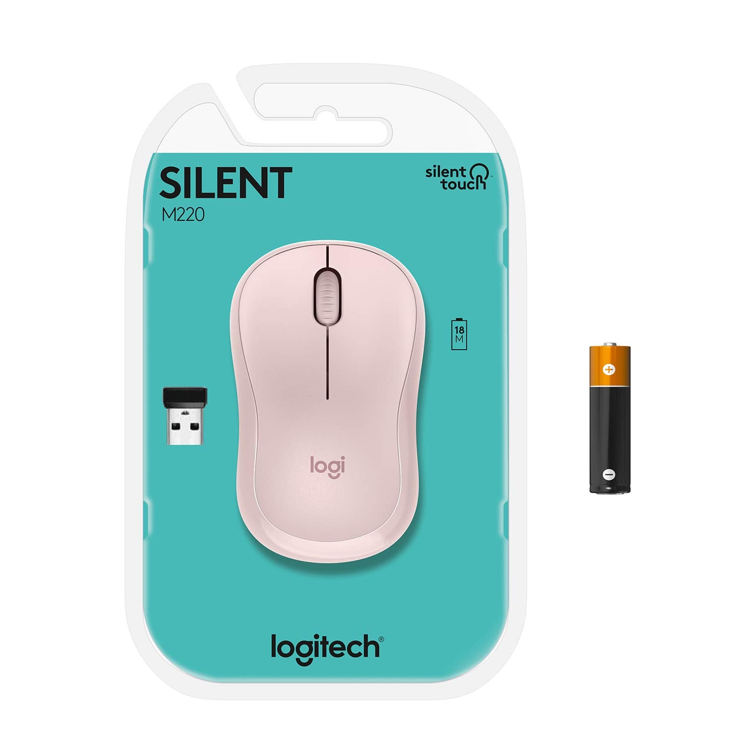 Logitech M220 Silent Wireless Mouse, 2.4 Ghz With Usb Receiver, 1000 Dpi Optical Tracking, 18-Month Battery, Ambidextrous, Compa