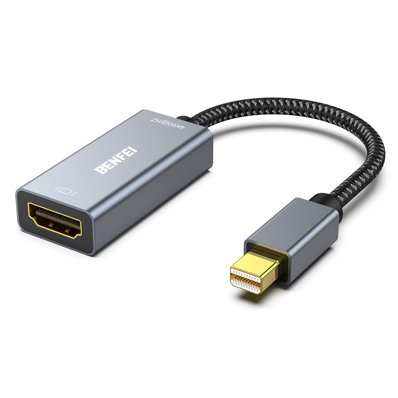 Benfei Mini Displayport To Hdmi, 4K@60Hz Active Mini Dp To Hdmi Adapter (Thunderbolt Compatible) With Macbook Air/Pro, Surface P