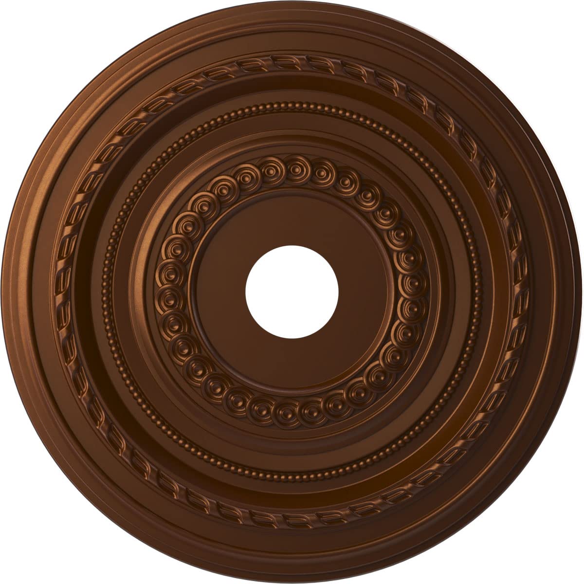 Ekena Millwork CMP22COCDC Cole Thermoformed PVC Ceiling Medallion (Fits Canopies up to 6), 22OD x 3 1/2ID x 1P, Metallic Dark Co