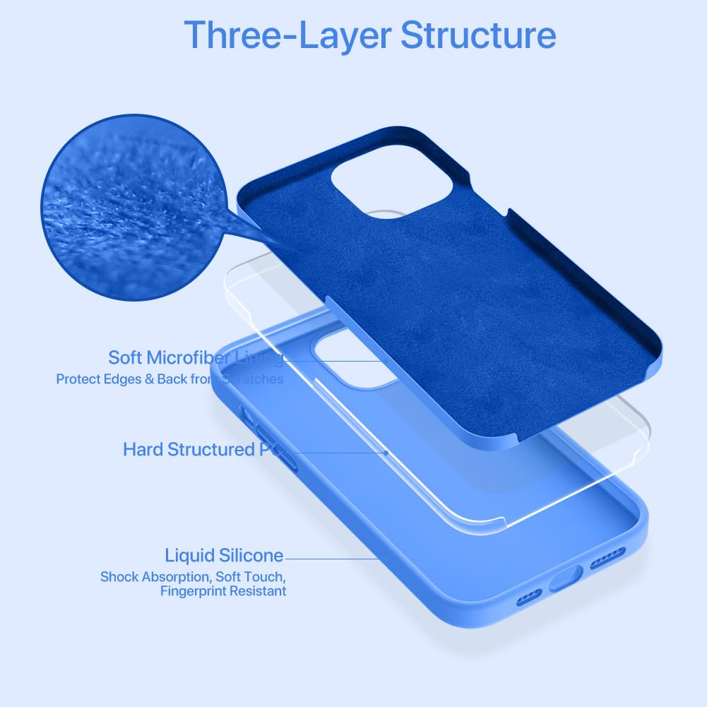 Miracase Compatible With Iphone 12 Pro Max Case, [Soft Anti Scratch Microfiber Lining], Liquid Silicone Case Gel Rubber Shockpro