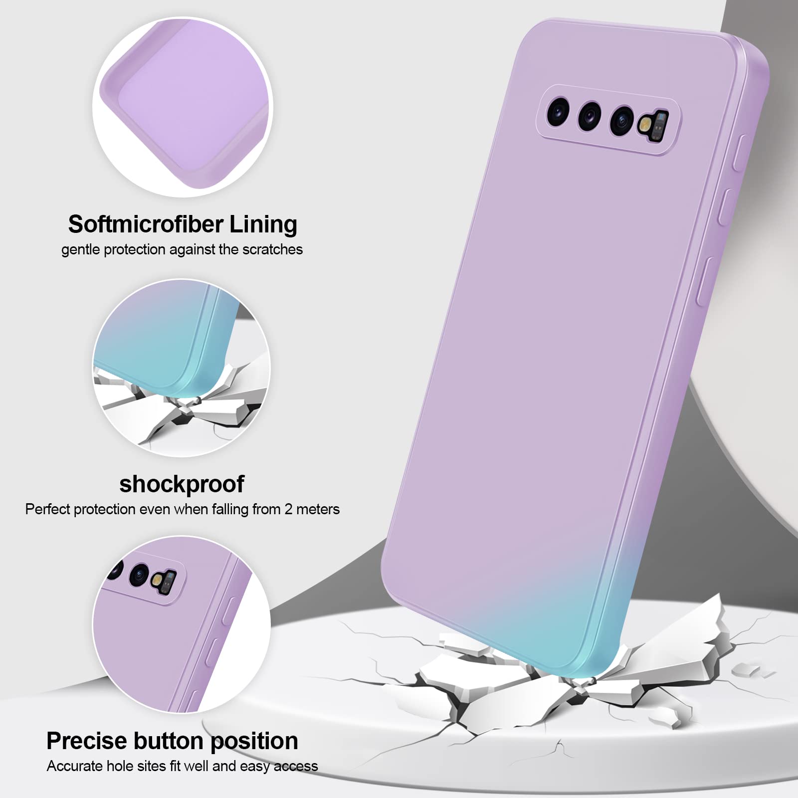 Giiyoon Silicone Case Compatible With Samsung Galaxy S10, Full Body Silky Soft Touch Phone Case With Camera Protection, Shockpro