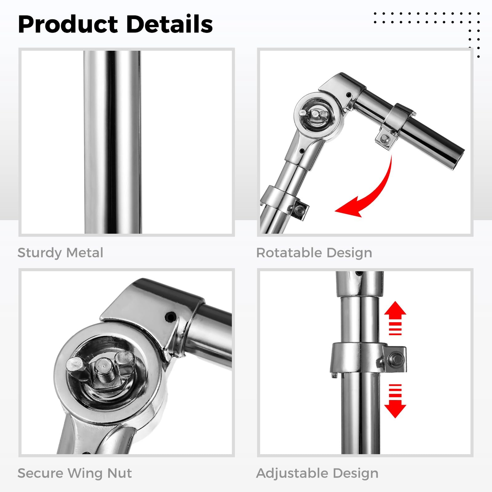 2 Pcs Tom Drum Brackets, Tom Mount Holder Arm, Adjustable Tom Mounting Holder, Sturdy Metal Tom Drum Replacement Stand, Stable S