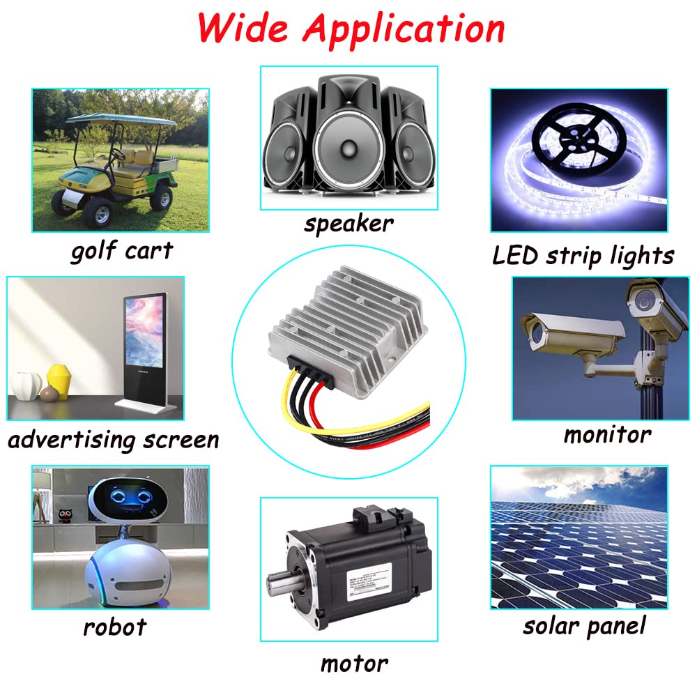 Protooma Dc Voltage Converter   Regulator Boost Buck Converter Reducer 8V 40V Step Up Down To 12V 6A 72W For Golf Cart Club Car