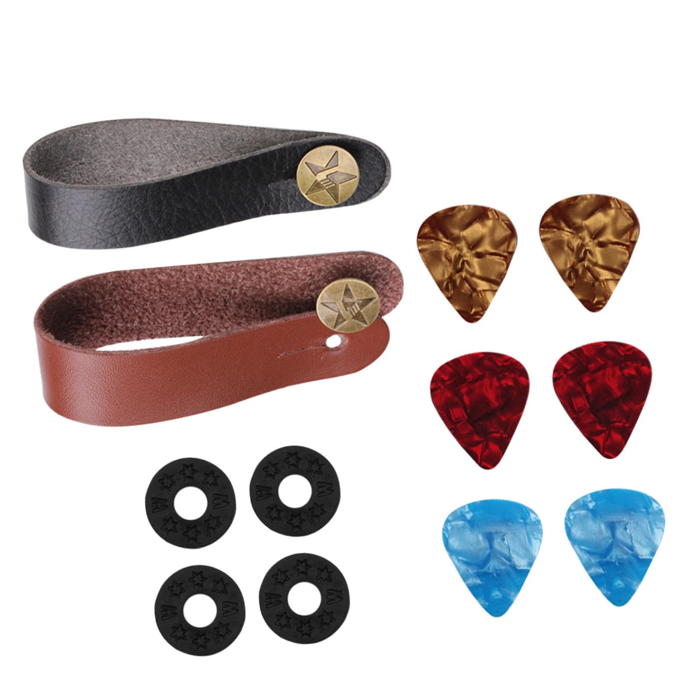 Vaguelly Headstock Straps 1 Set Guitar Strap Hook Guitar Bass Pick Guitar Headstock Strap Thumb Pick Guitar Accessories Kit Mand