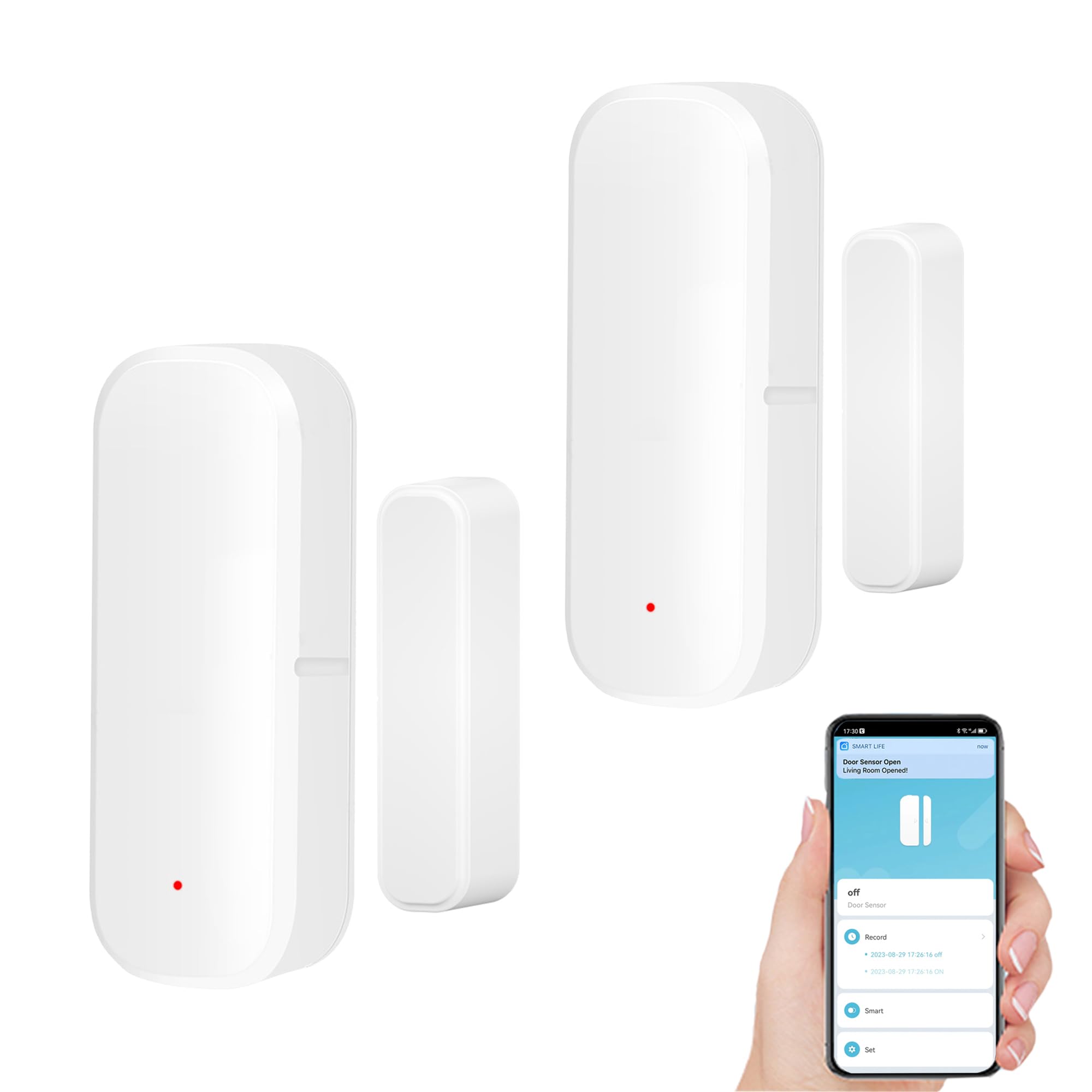 Wifi Door Sensor Window Detector: Smart Magnetic Door Open Detector With App Alerts, Wireless Home Security Contact Sensor, Tuya