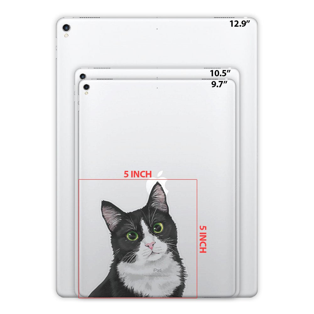 Fincibo 5 X 5 Inch Cute Black White Tuxedo Cat Removable Vinyl Decal Stickers For Ipad Macbook Laptop (Or Any Flat Surface)