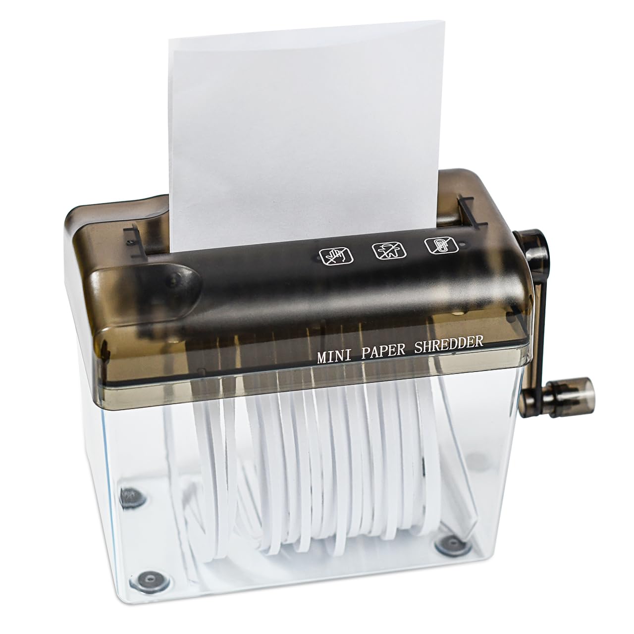 JIKIOU Mini Hand Shredder Portable Paper Shredder Manual Shredder Documents Paper Cutting Tool Home Office Desktop Stationery Bl