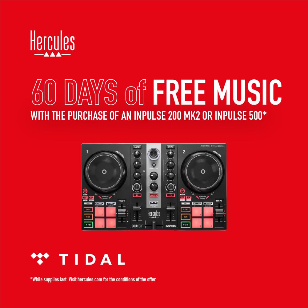 Hercules Djcontrol Inpulse 200 Mk2   Ideal Dj Controller For Learning To Mix   Software And Tutorials Included, Black