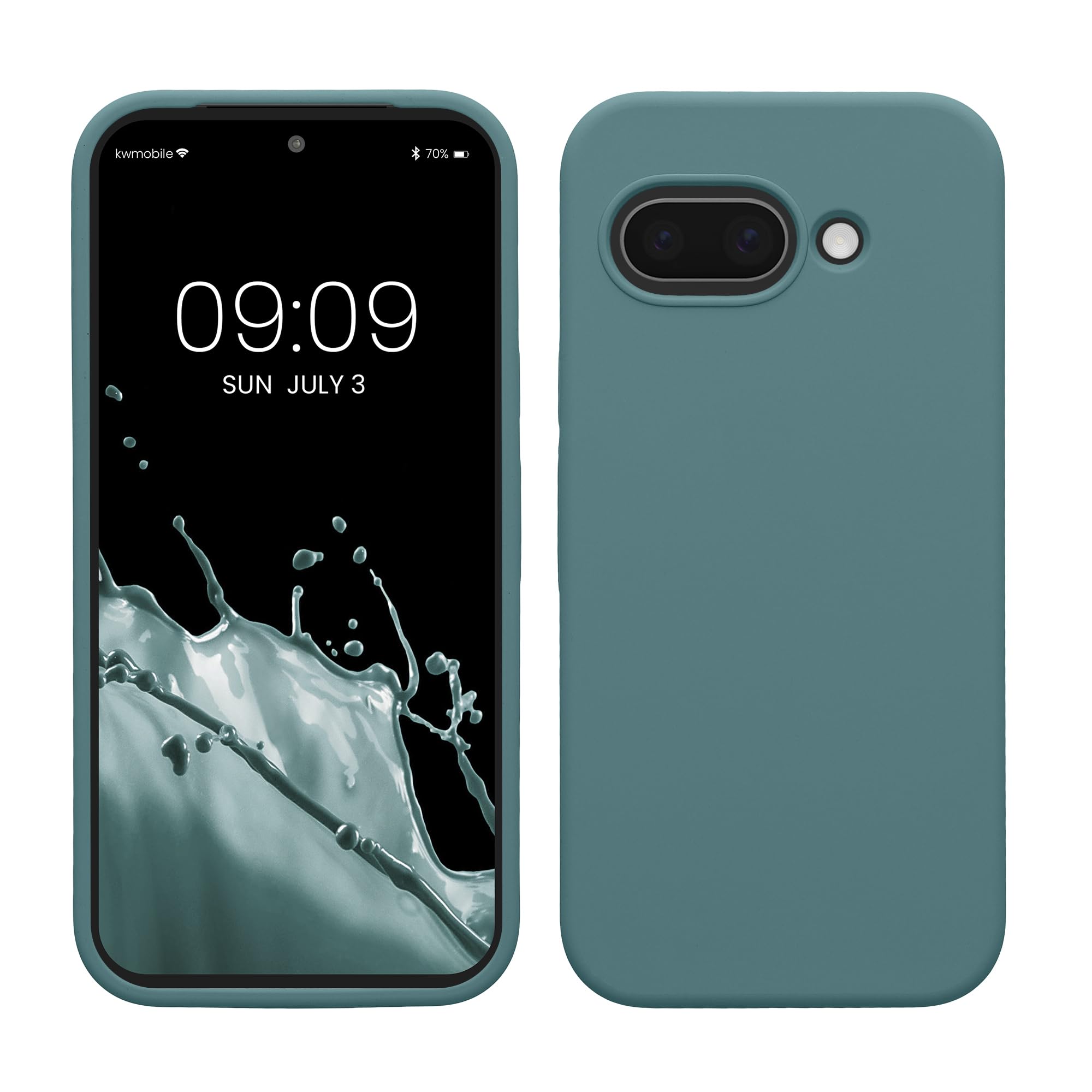 kwmobile Case Compatible with Google Pixel 9a Case - TPU Silicone Phone Cover with Soft Finish - Arctic Night
