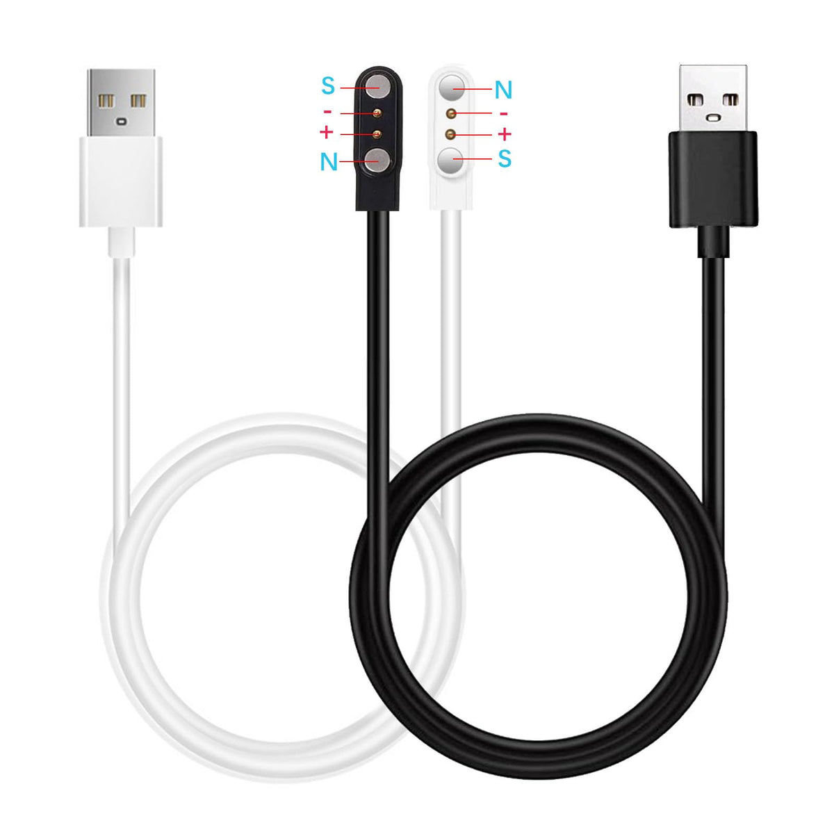Xininyia Compatible For Rohs Smart Watch Charger, 2 Pin/2-Pack [Model A + Model B, One Fit] 2.8Mm Magnetic Usb Charging Cable Fo