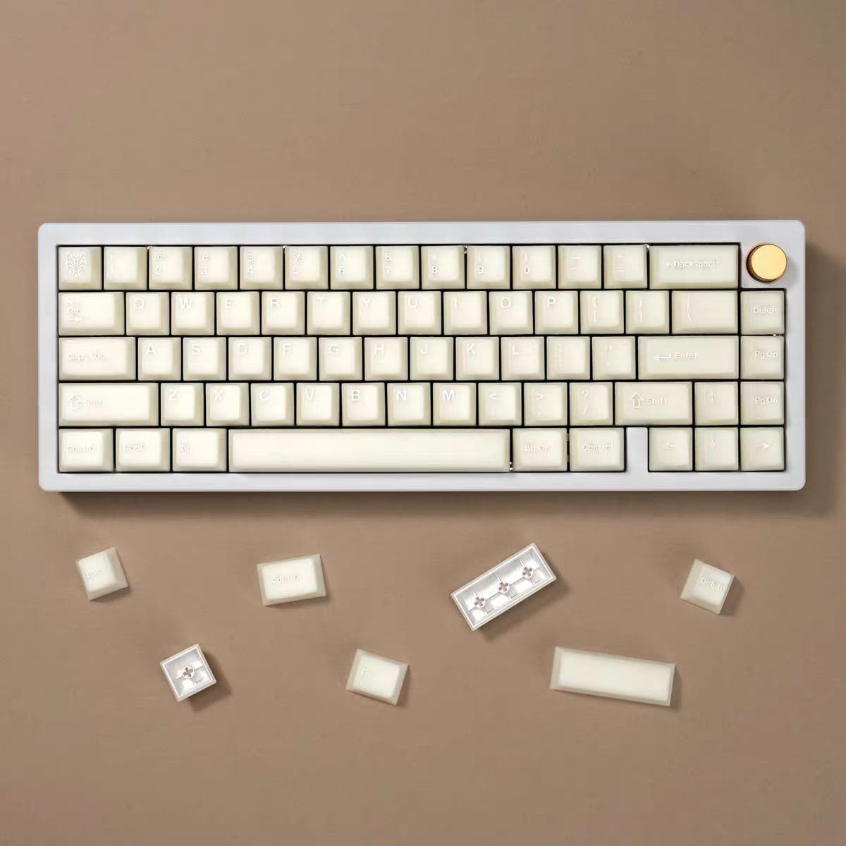 114 Keys White Jade Keycaps Pbt Doubleshot Cherry Profile Keycap Set Fit For 61/87/104/108 Mechanical Keyboard Cherry Mx Gateron