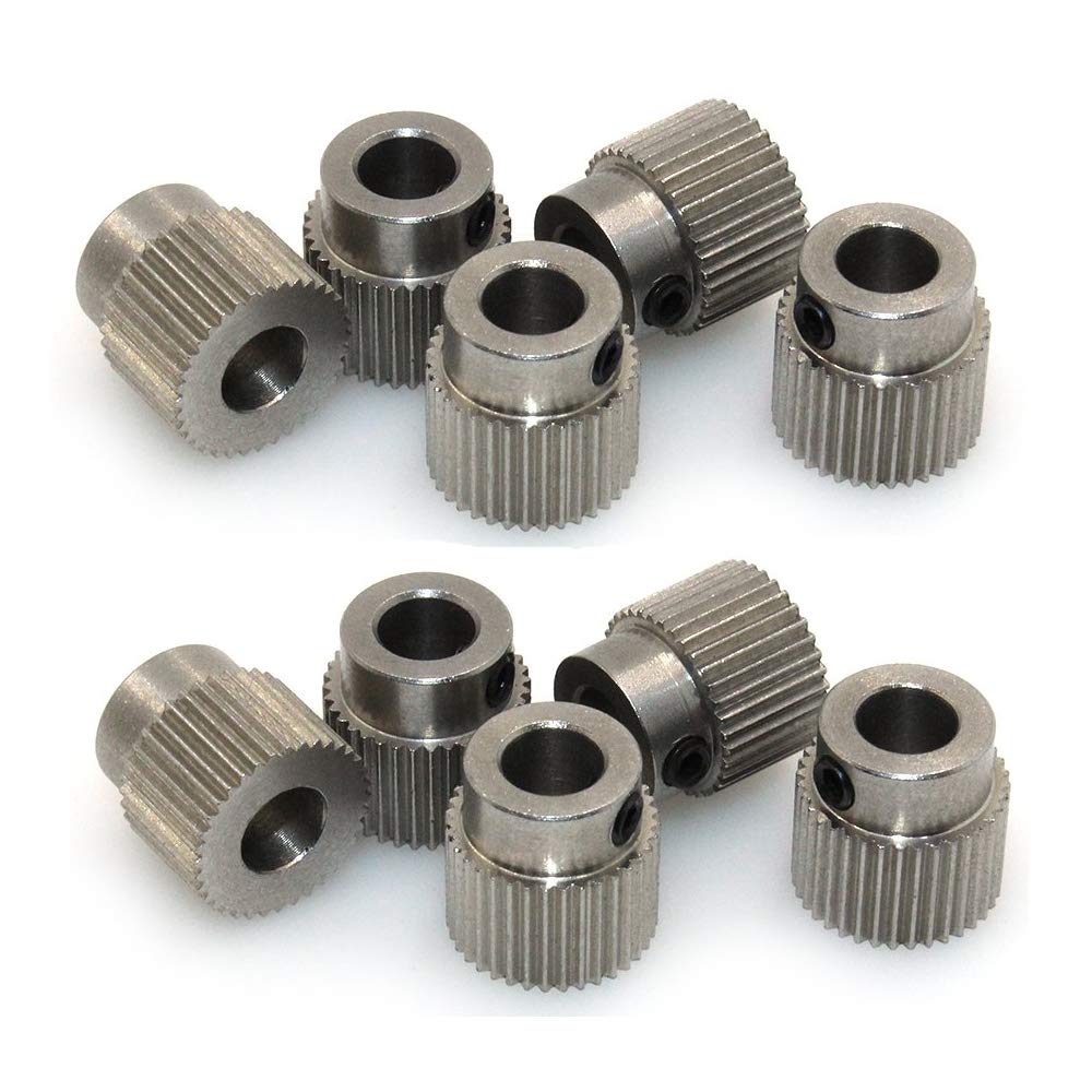 3Dman Mk7/Mk8 Extruder Gear 36 Teeth Bore 5Mm Stainless Steel Drive Gear For 3D Printers  10Pcs