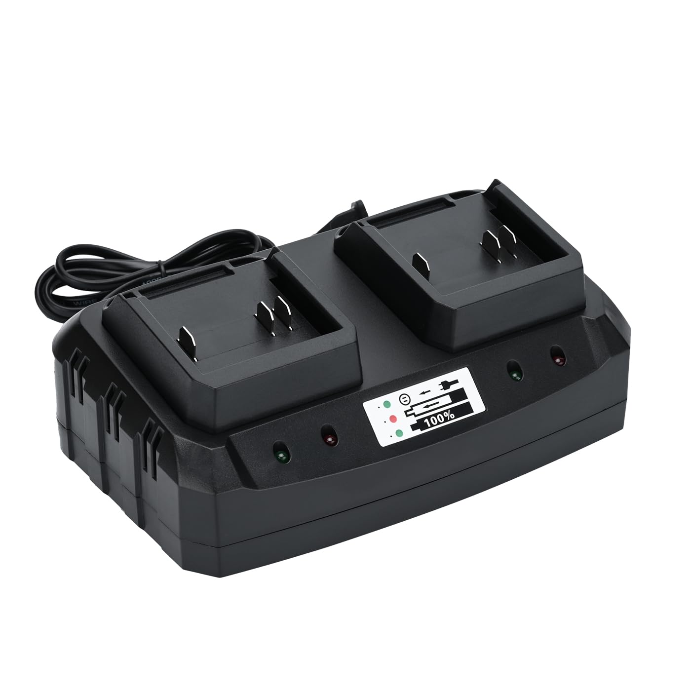 21V Battery Dual Port Quick Charger Base, Dual Rapid Charger Compatible 21V Lithium Ion Battery By Shintyool (Battery Not Includ
