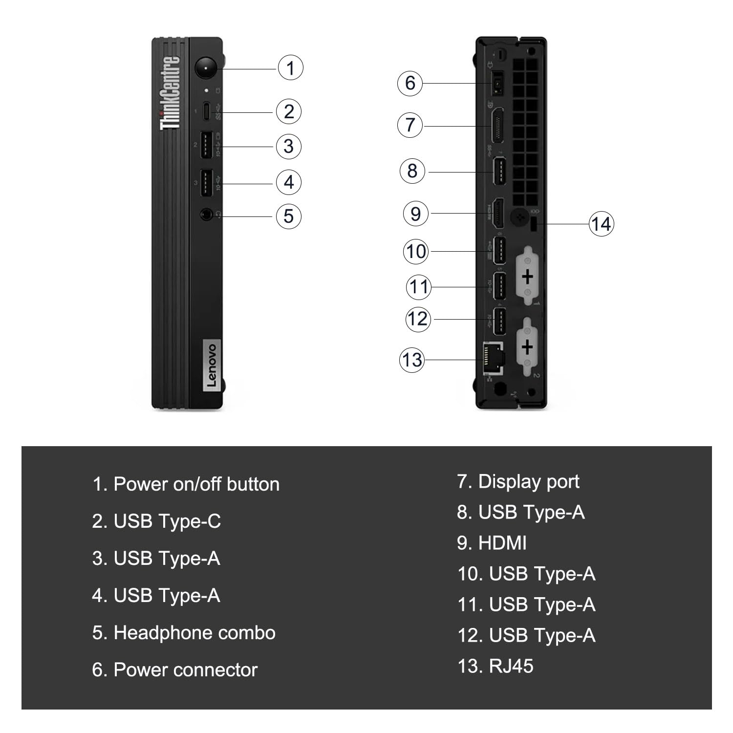Lenovo Thinkcentre M70Q Mff Business Desktop, 13Th Gen Intel Core I5-13400T, 16Gb Ram, 256Gb Ssd, Wired Keyboard & Mouse, Antenn