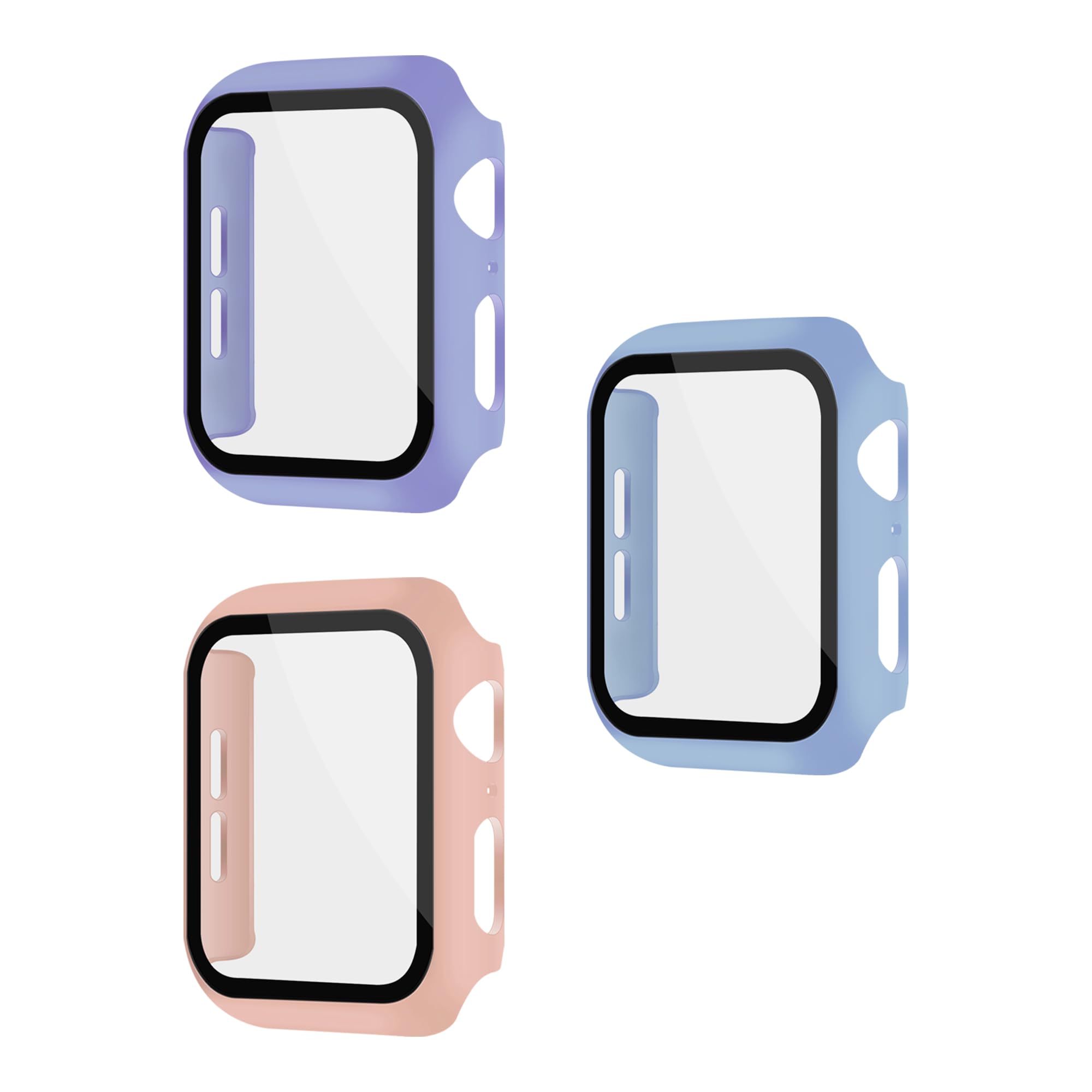 XFEN 3-Pack Case with Screen Protector for Apple Watch 44mm SE Series 6/5/4 - Sky/Lavender/Sakura