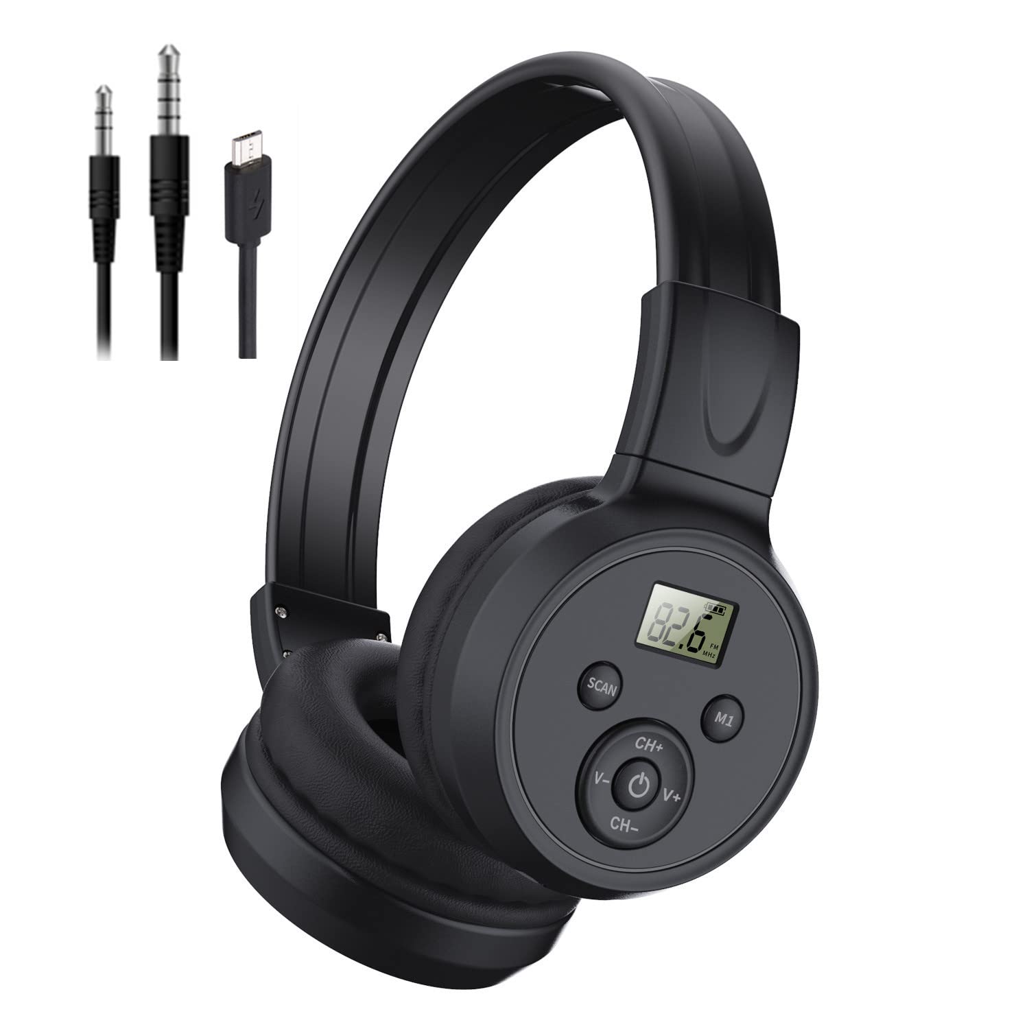 Kamapulo F4 Rechargeable & Portable Personal Fm Radio Headphones With Best Reception, Fm Headset Radio Receiver For Meeting, Dai
