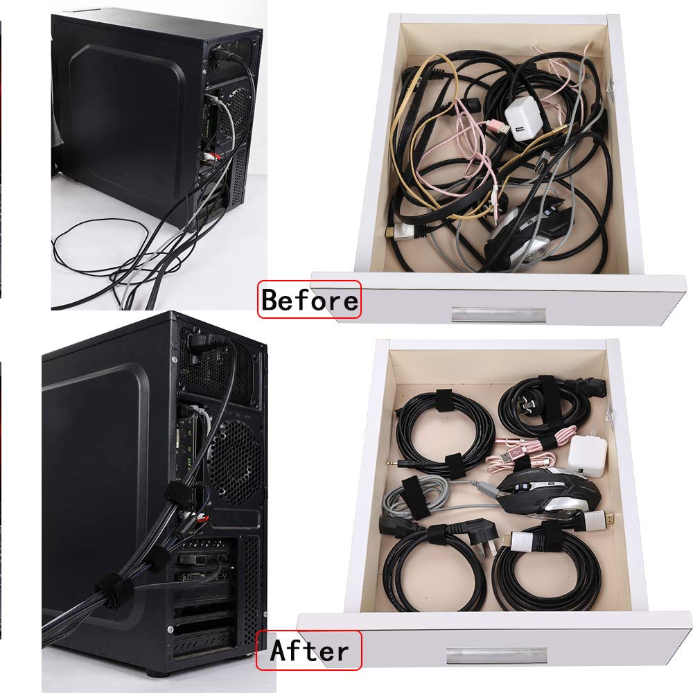 3/4 Inch Reusable Cable Ties, Cut To Length, Self Gripping Hook And Loop Cinch Strap Quick Wrap Cable Fastener Straps Adjustable