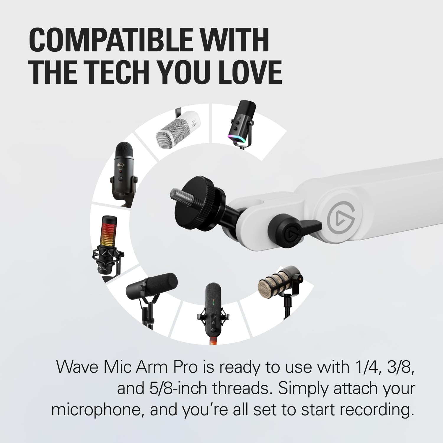 Id Spring Mics Elgato Wave Mic Arm Pro White - 360 Rotatable Low Profile Gas Spring ...