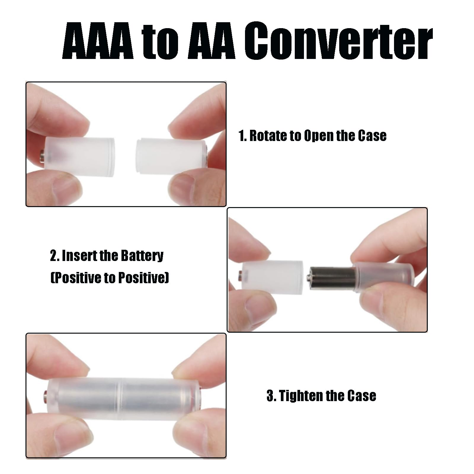 Aediko 10Pcs Aaa To Aa Converter Aaa To Aa Battery Adapter Aaa To Aa Battery Converter Holder Aaa To Aa Adapter For Aaa To Aa Battery