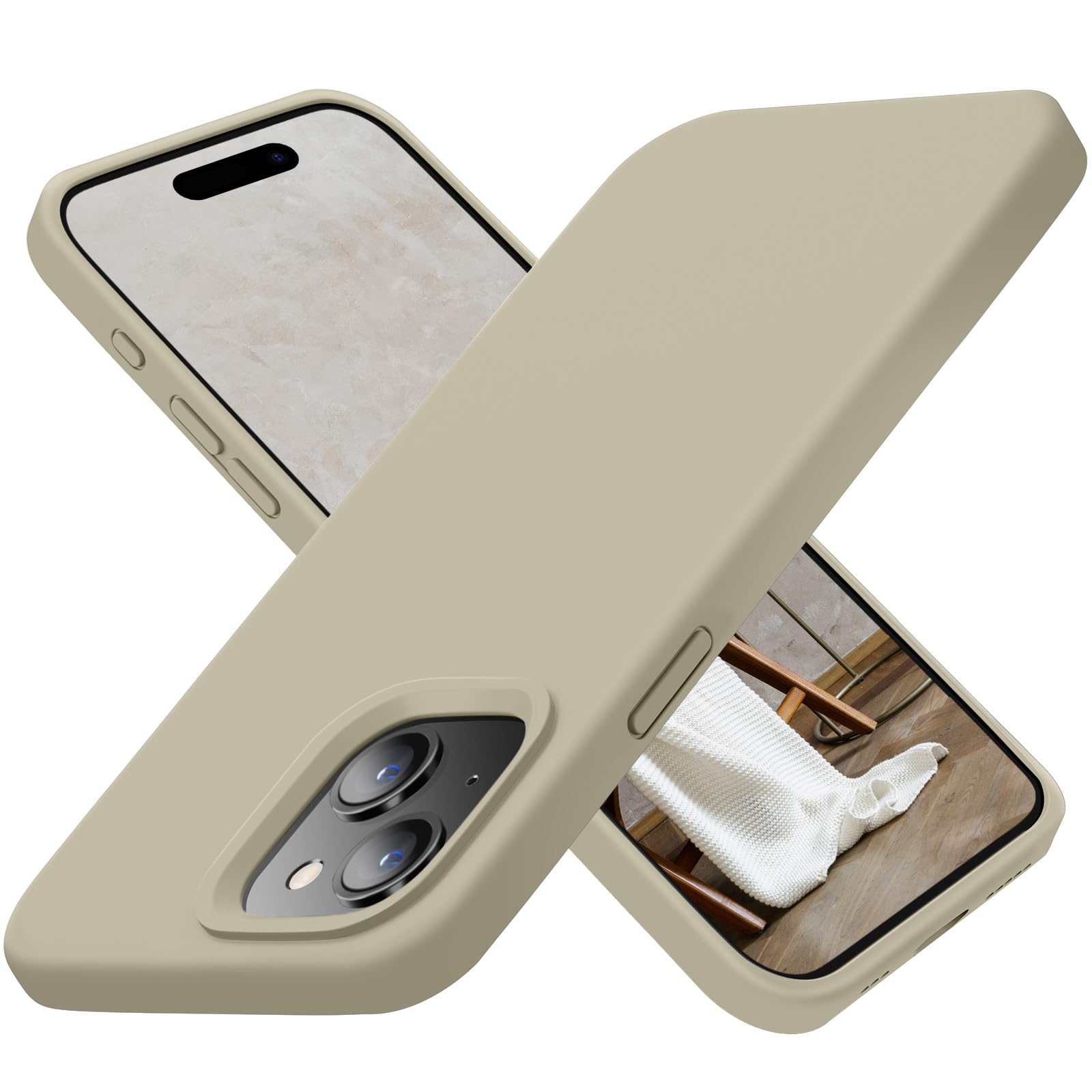 Cordking Designed for iPhone 15 Plus Case, Silicone Ultra Slim Shockproof Protective Phone Case with [Soft Anti-Scratch Microfib