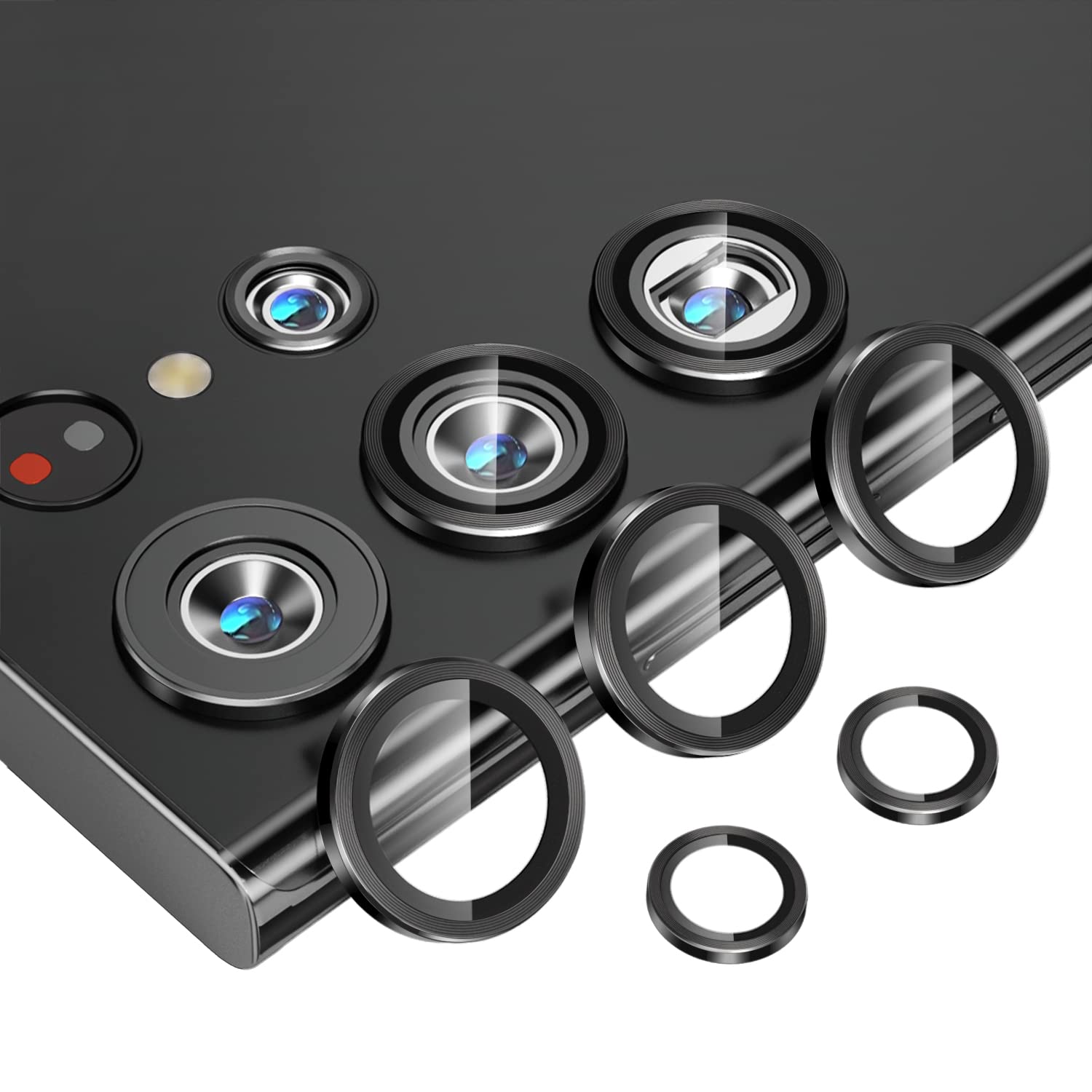 Xfilm for Samsung Galaxy S23 Ultra Camera Lens Protector, Alloy Individual Lens Protectors with Alignment Fram, Scratch Resistan