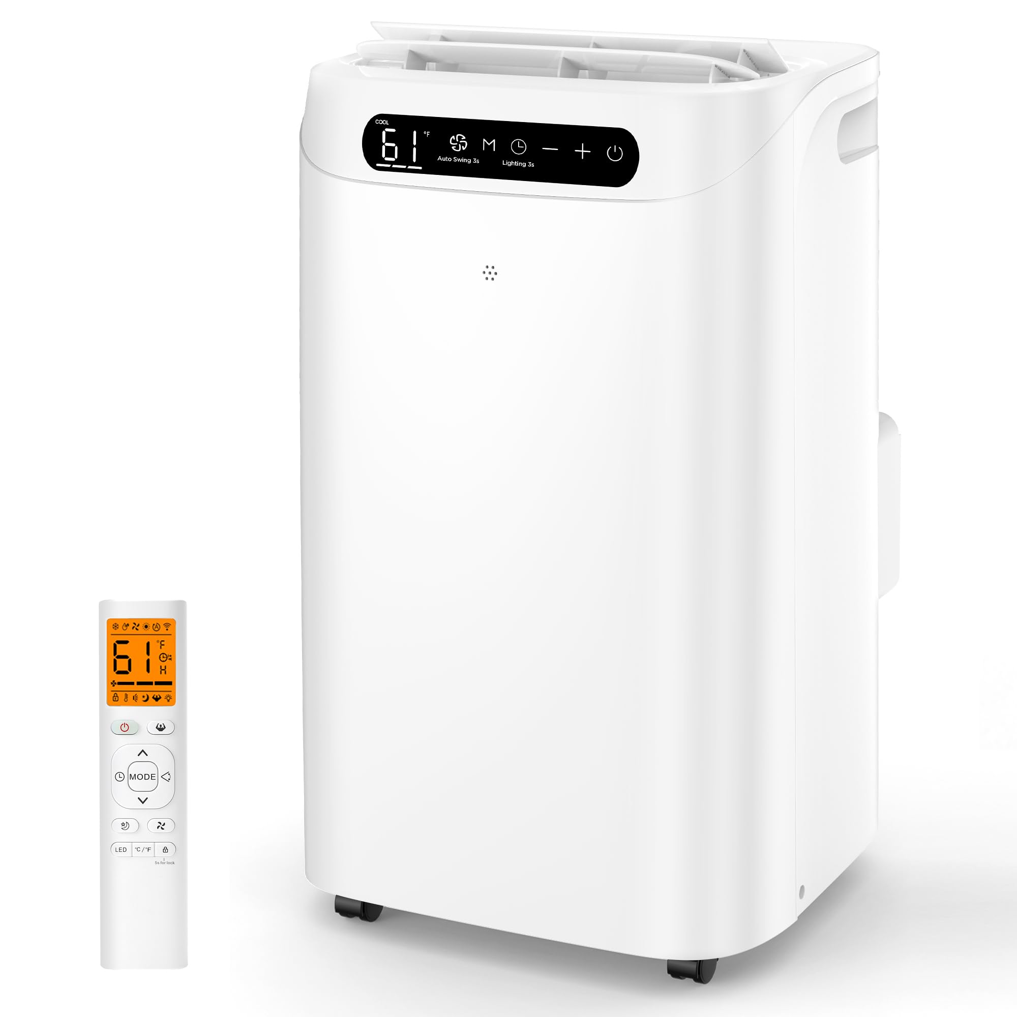 Humhold 14000 BTU Portable Air Conditioners, Remote Control, 3 in 1 Free Stand Smart Cooling Portable AC Unit with Dehumidifier,