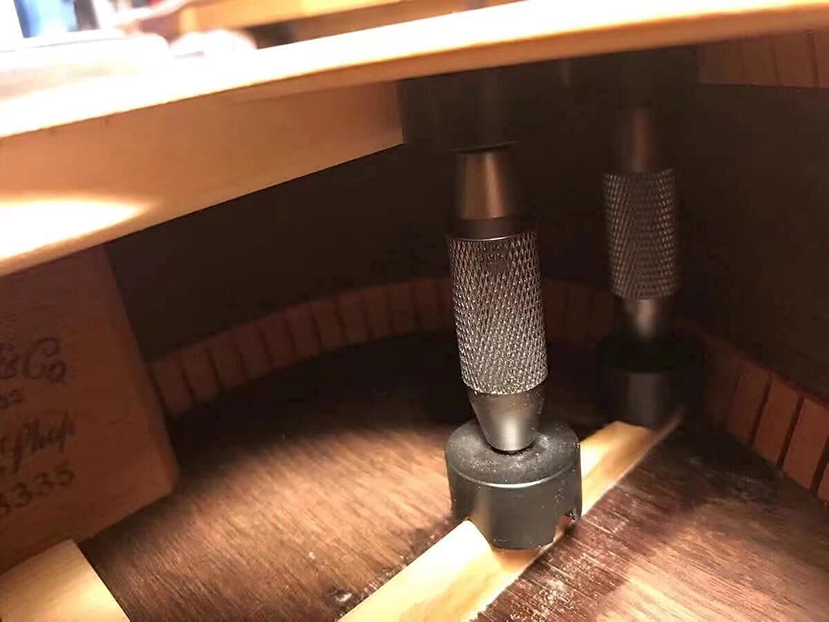 Jiayouy Luthier Guitar Tool Metal Brace Repair Jack Sound Beam Support 2-7/8 To 4-3/8 Silver 2Pcs