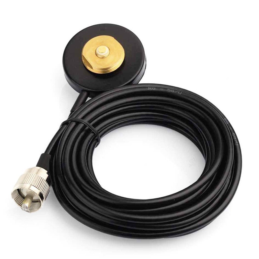 Tengko Nmo Mount Magnetic Base 16 Ft/ 5M Antenna Cable Roof Or Trunk For Mobile Radios Pl259 Connector For Yaesu Kenwood Vertex