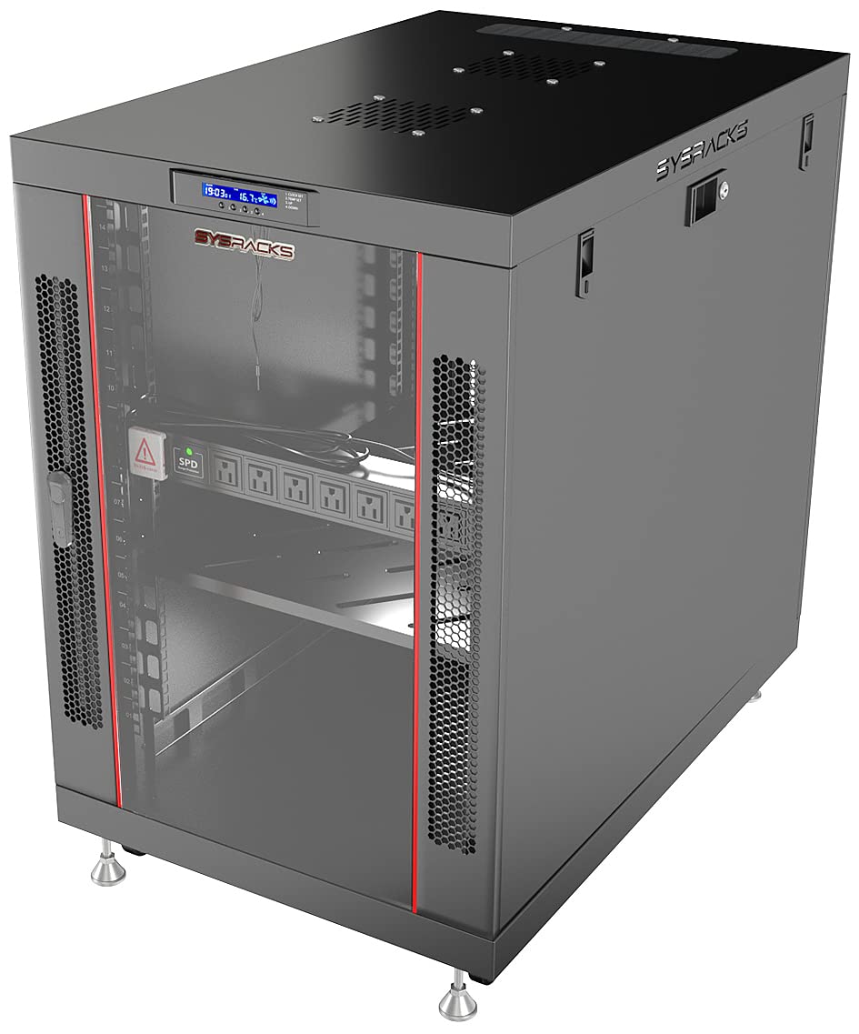 Sysracks 15U 35Inch Deep Server Rack Cabinet It Enclosure Premium Series Data It Locking Under Desk Network Rack With Wheels Pdu And Other Accessories