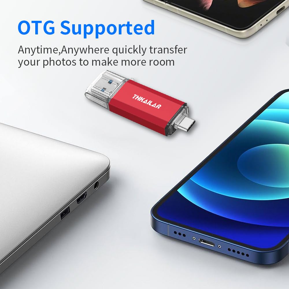 Thkailar Usb C Flash Drive 128Gb, Usb Flash Drive With Type C And Type A 3.1 Port Usb C Thumb Drive Compatible With Android Phon