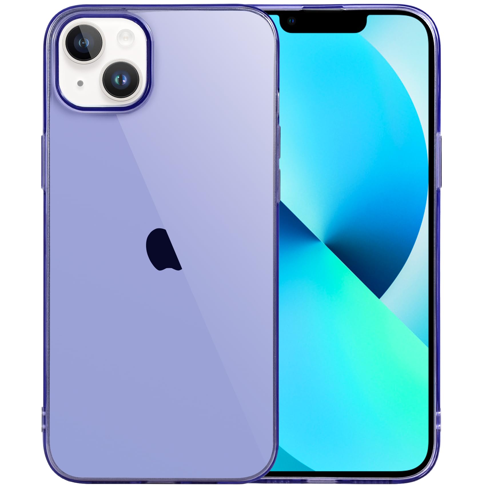 Jjgoo Compatible With Iphone 13 Case, Clear Purple Soft Shockproof Protective Slim Thin Phone Bumper Cover For Iphone 13 6.1 Inc