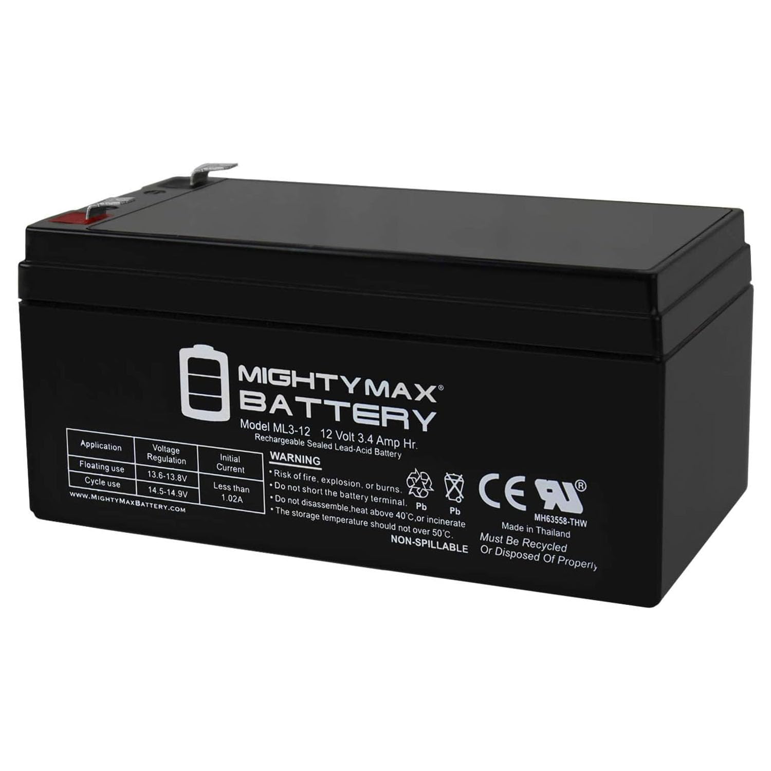 Mighty Max Battery Ml3 12 Replacement For Toro Lawn Mower # 106 8397 Battery 12V 3.4Ah