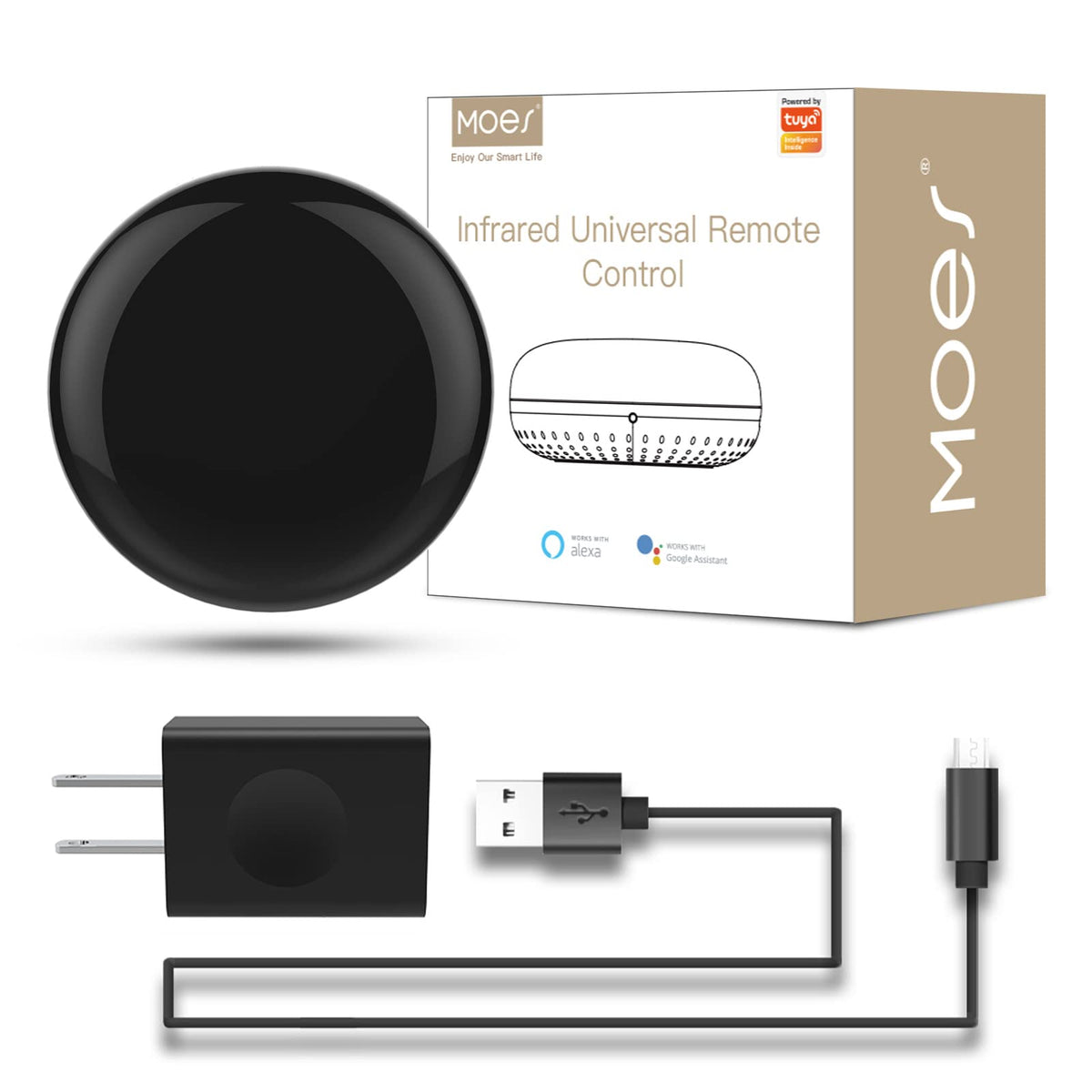 Moes Wifi Smart Ir Remote Controller Smart Home Infrared Universal Remote Blaster,One For All Control Ac Tv Dvd Cd Aud Sat Etc,C