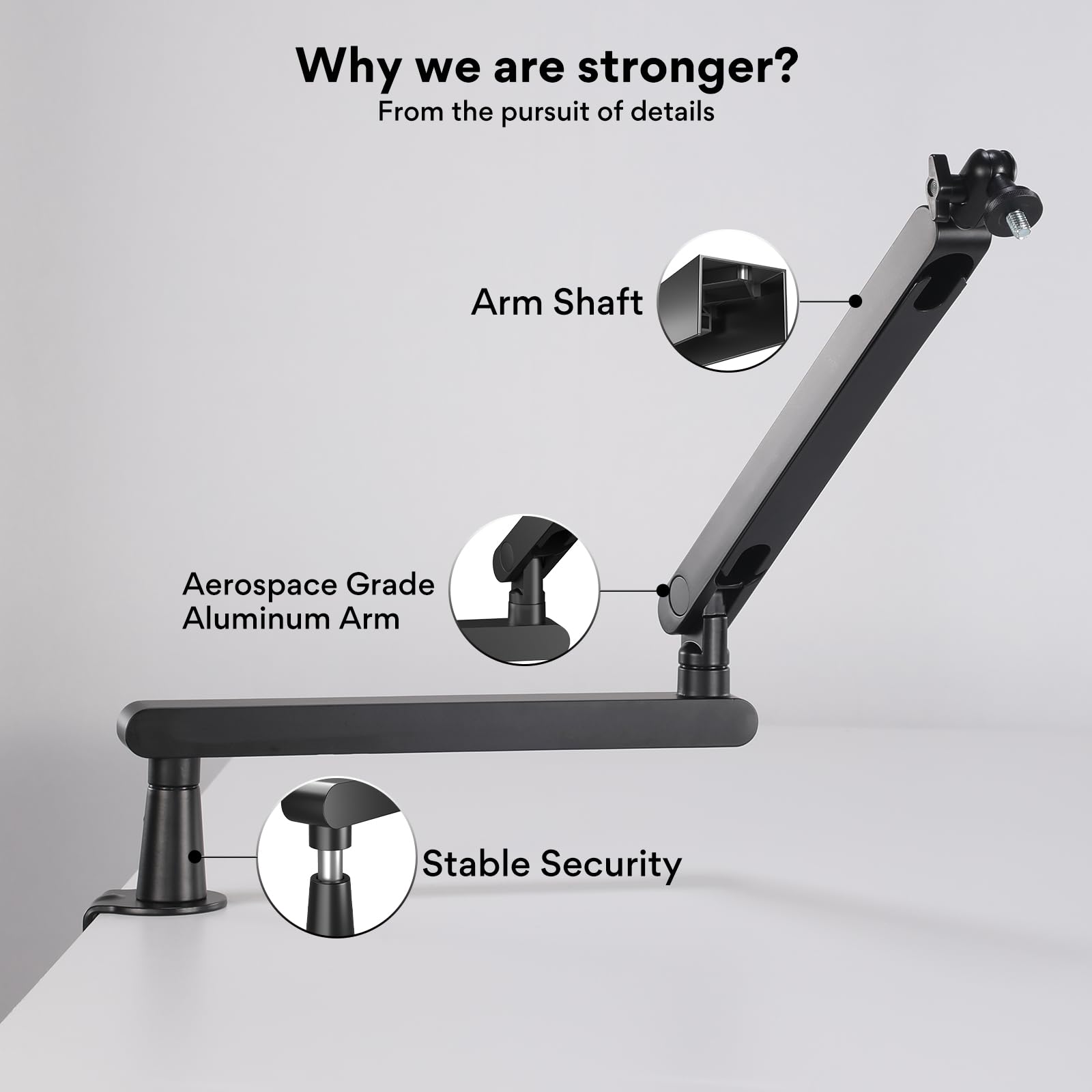 Maono Microphone Arm, Mic Boom Arm With Cable Management Channels, Desk Clamp, Versatile Mounting, And Fully Adjustable, Heavy D