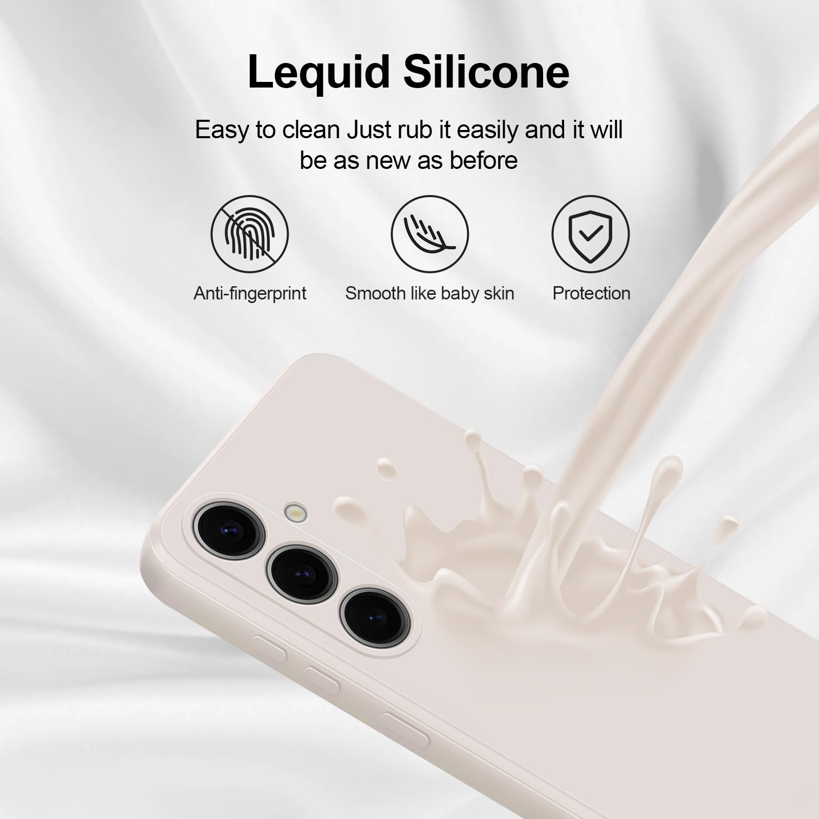 Giiyoon Silicone Case Compatible With Samsung Galaxy S24 Plus, Full Body Silky Soft Touch Phone Case With Camera Protection, Sho