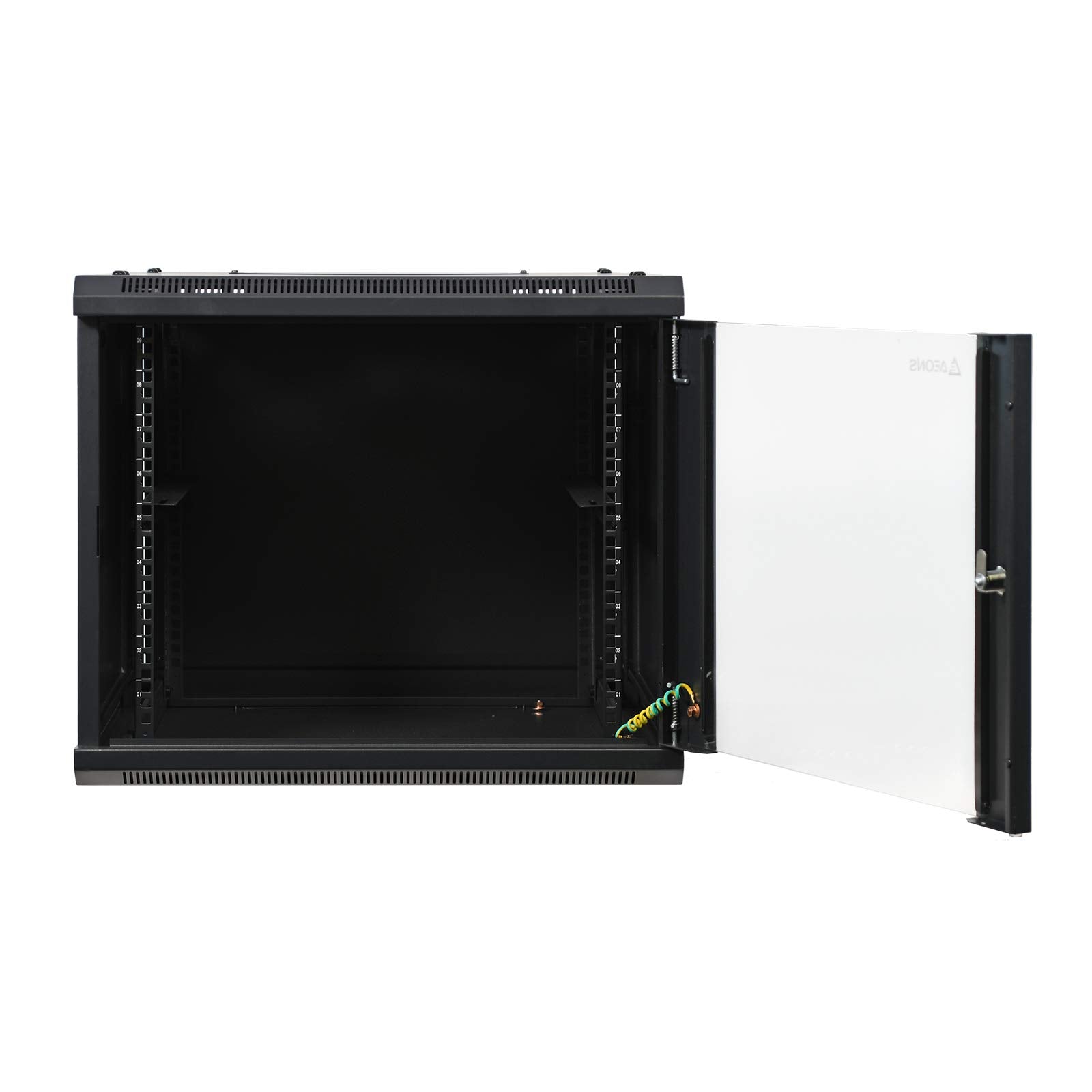 Aeons 9U Signature Wall Mount 19 Inch It Network Cabinet Enclosure Server Rack 22 Inch Depth Glass Door
